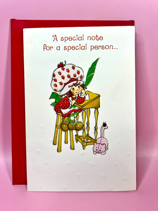 RARE Vintage 1980 Strawberry Shortcake Greeting Card by American Greetings