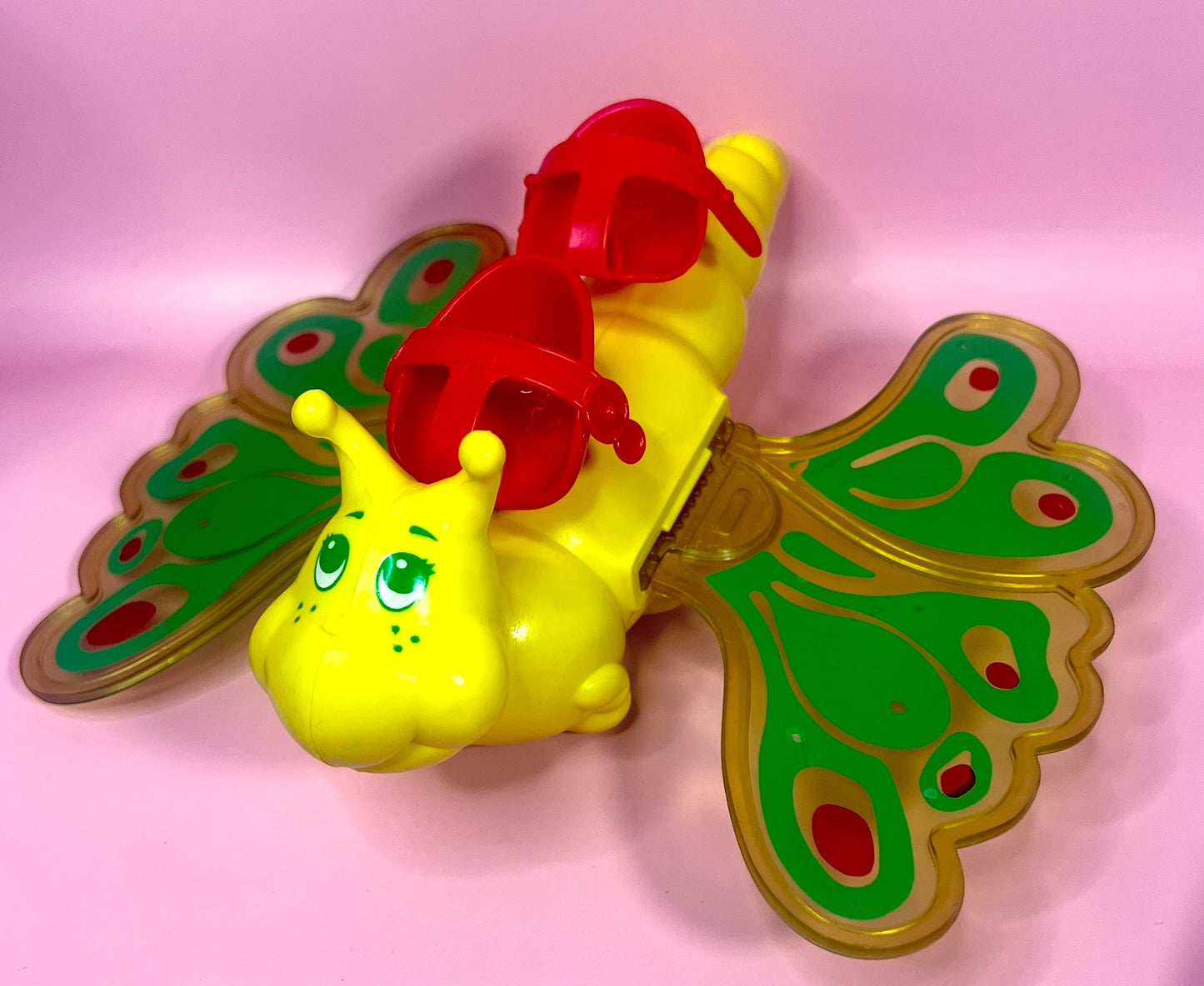 Vintage 1980s Strawberry Shortcake Flitter-Bit Butterfly Toy with Seats & Wings Intact