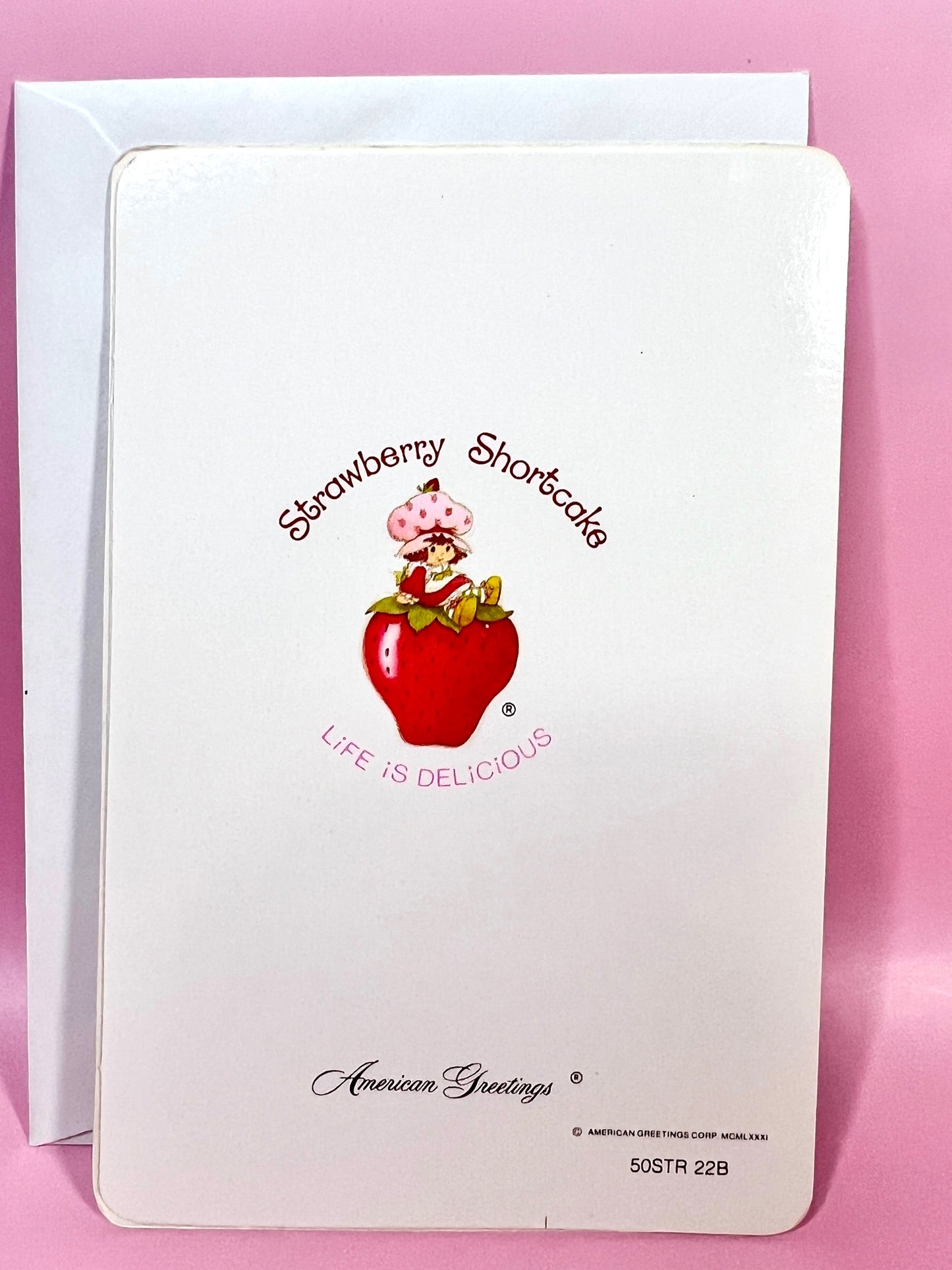 Vintage 1981 Unused Strawberry Shortcake Friendship Greeting Card by American Greetings with Stickers