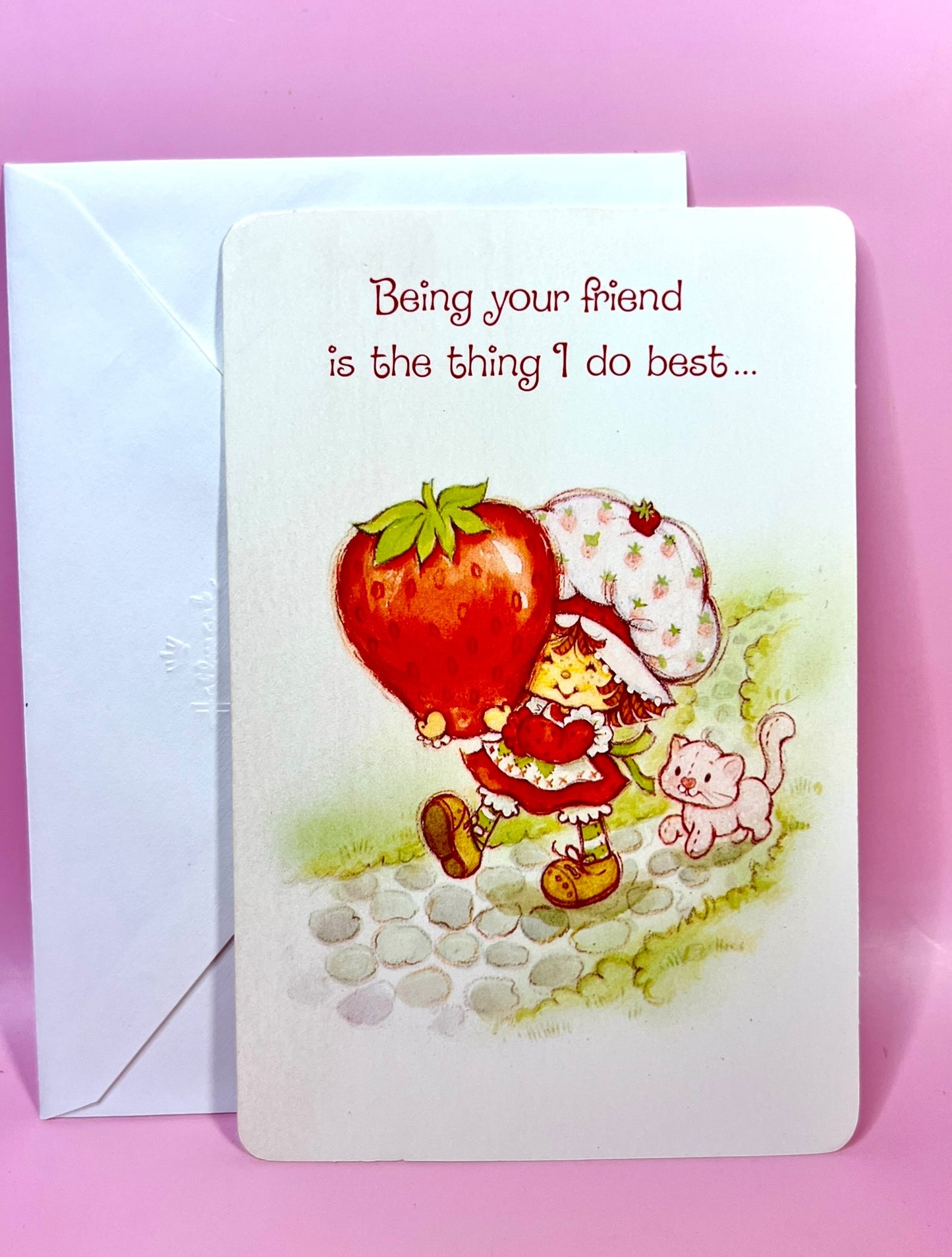 Vintage 1981 Unused Strawberry Shortcake Friendship Greeting Card by American Greetings with Stickers