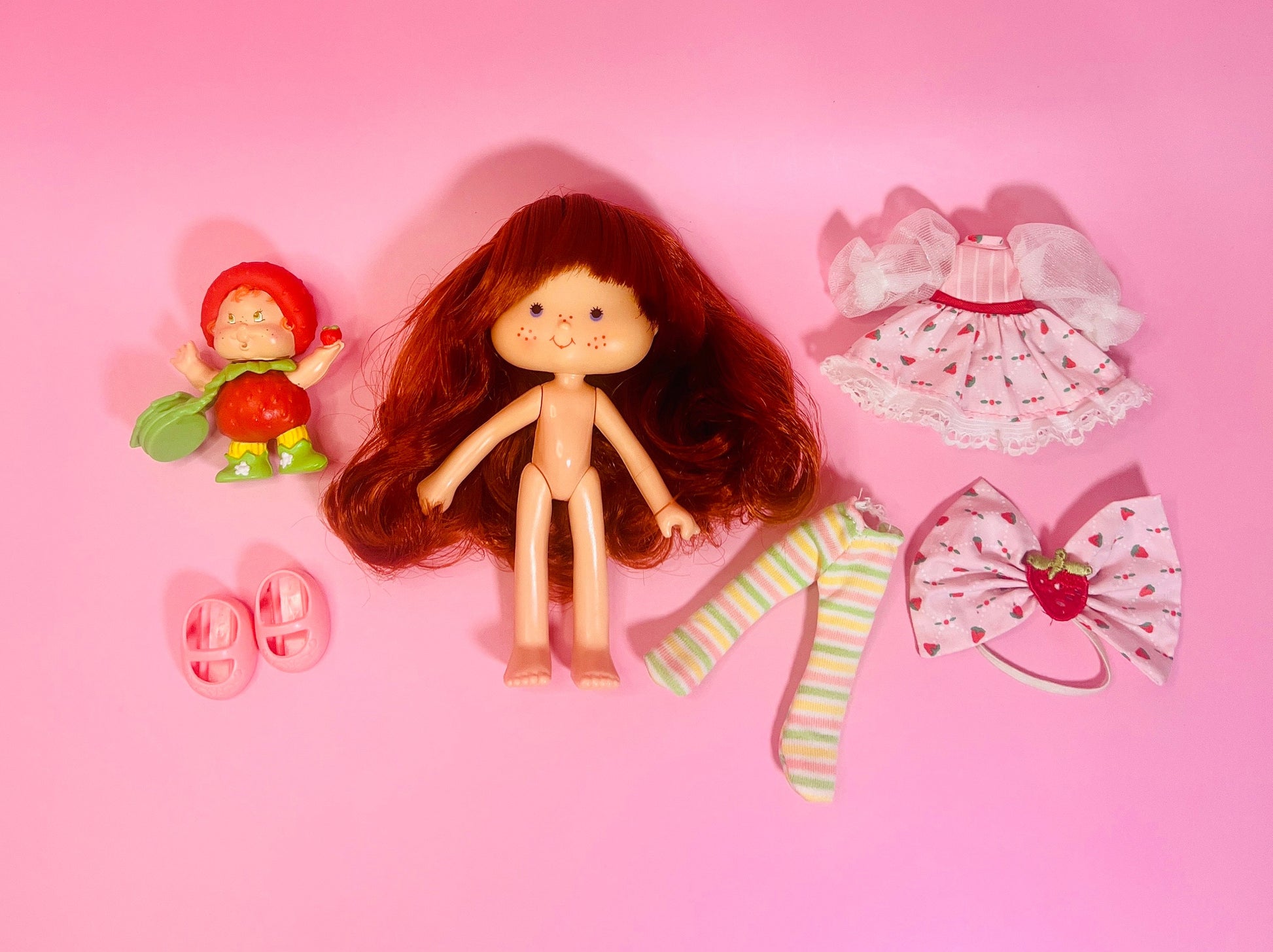 RARE 1984 Berrykin Strawberry Shortcake Doll & Original Berrykin Figurine! - Dolly Magic