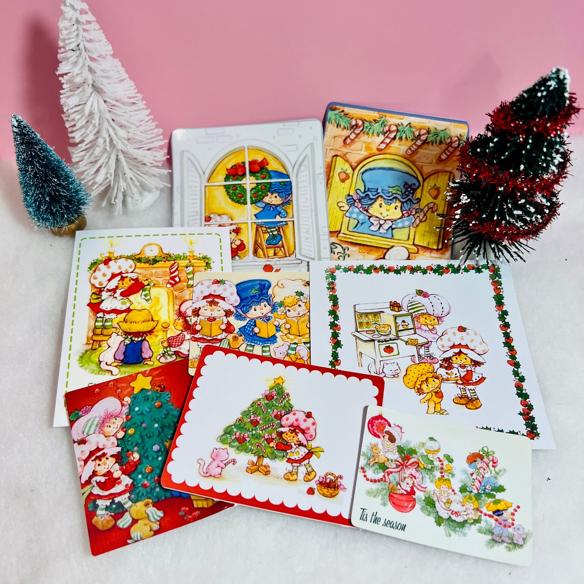 Vintage 1983 Strawberry Shortcake Christmas Greeting Card - Dolly Magic