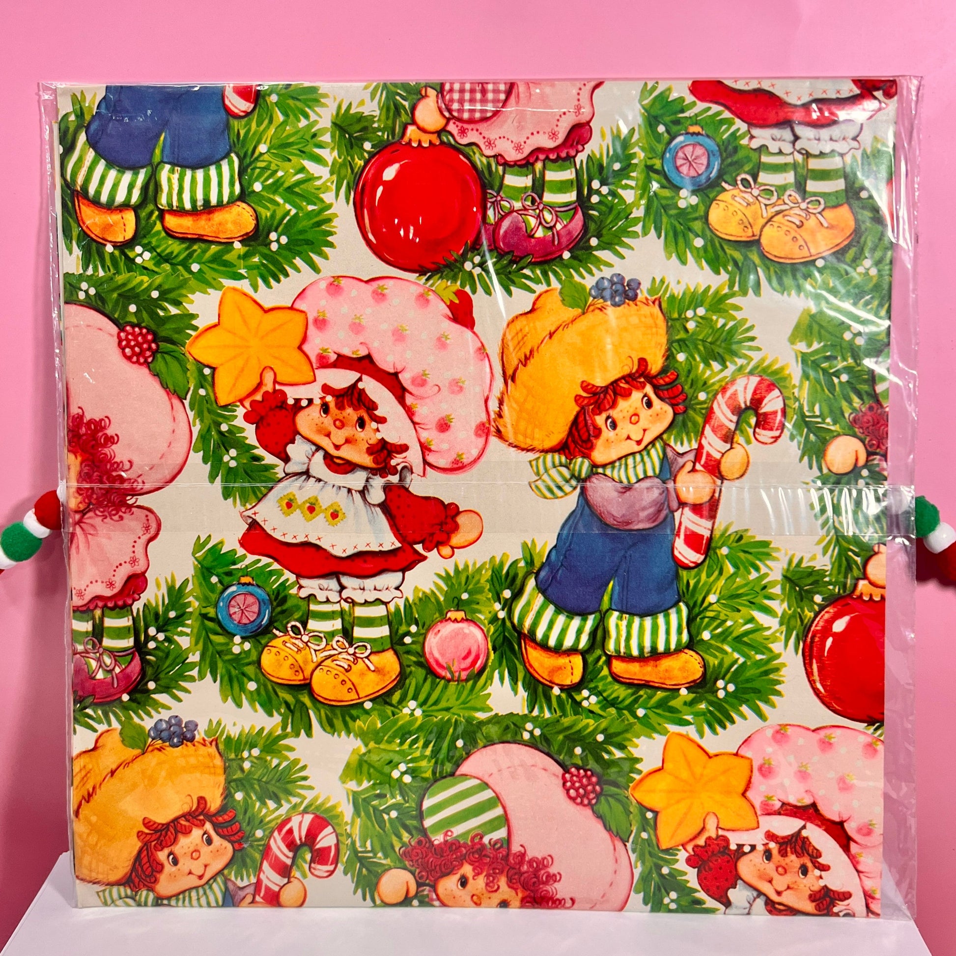 RARE Sealed 1981 Strawberry Shortcake Vintage Christmas Wrapping Paper - Dolly Magic