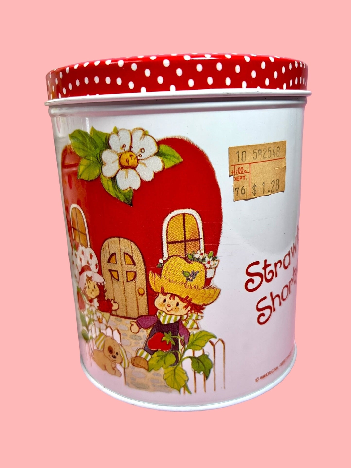 Vintage 1980s Strawberry Shortcake Tin Canister Set including RARE Square Canister
