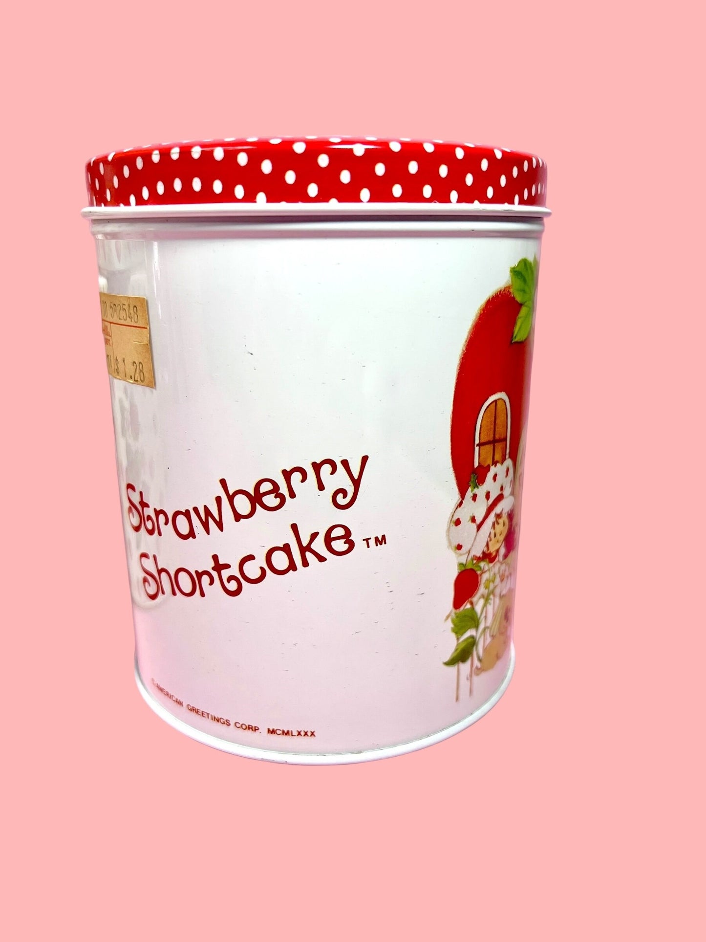 Vintage 1980s Strawberry Shortcake Tin Canister Set including RARE Square Canister