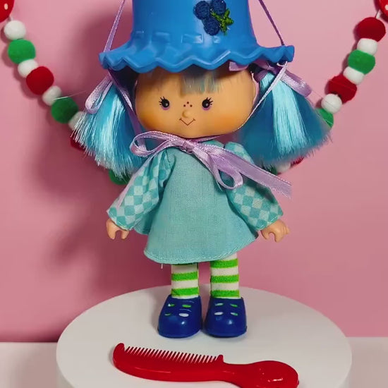 1980s Vintage Blueberry Muffin Doll with Original Comb from Strawberry Shortcake! Optional Scent and Gift Wrap!