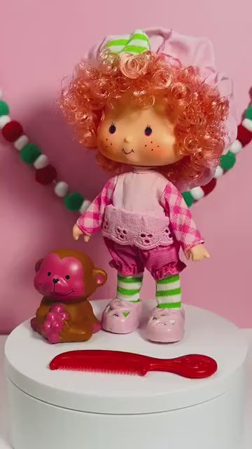 1980s Vintage Raspberry Tart Doll with Pet Rhubarb from Strawberry Shortcake! Optional Scent and Gift Wrap!