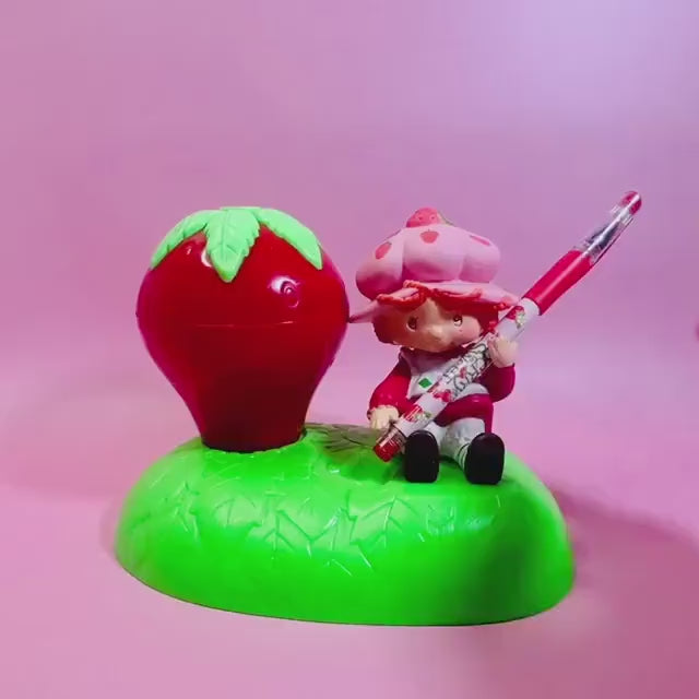 Vintage 1981 Strawberry Shortcake Desktop Office Set (or original purpose as Toothbrush Holder with Cup!)