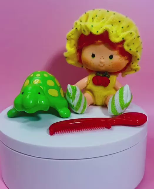 Vintage Apple Dumpling Strawberry Shortcake Doll with Pet Teatime Turtle, Plus Berry Good Nite Set! Optional SCENT and Gift Wrap!