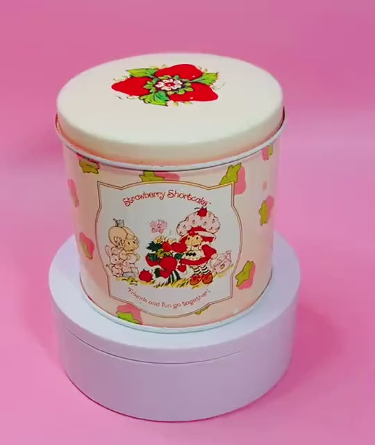 RARE Vintage 1980s Strawberry Shortcake Tin Canister Collectible Retro 80s  Decor Featuring Strawberry Herself and Friends!