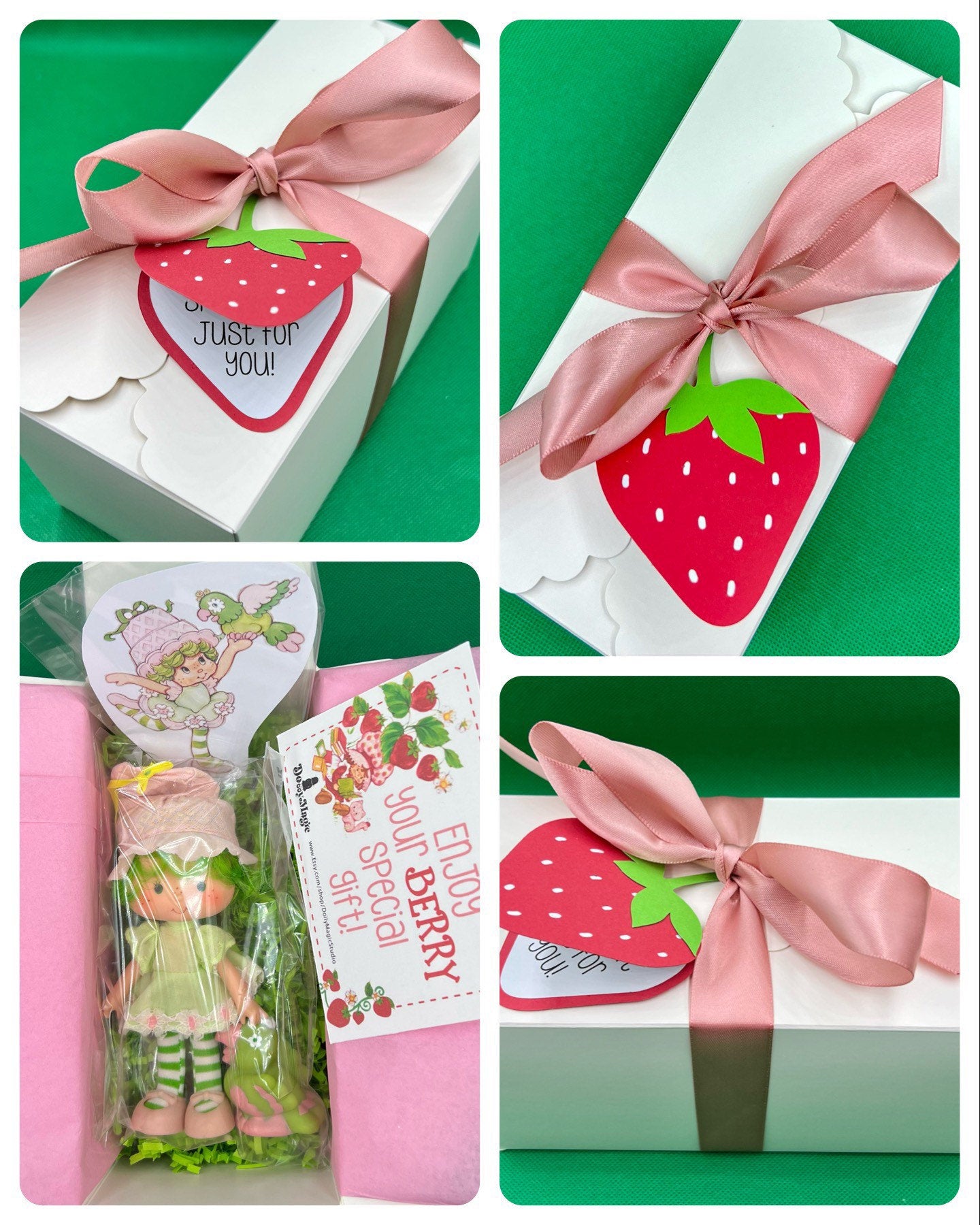 EXCELLENT Condition 1980s Vintage Almond Tea Strawberry Shortcake Doll with pet Marza Panda! SCENT and Gift Options Available! - Dolly Magic