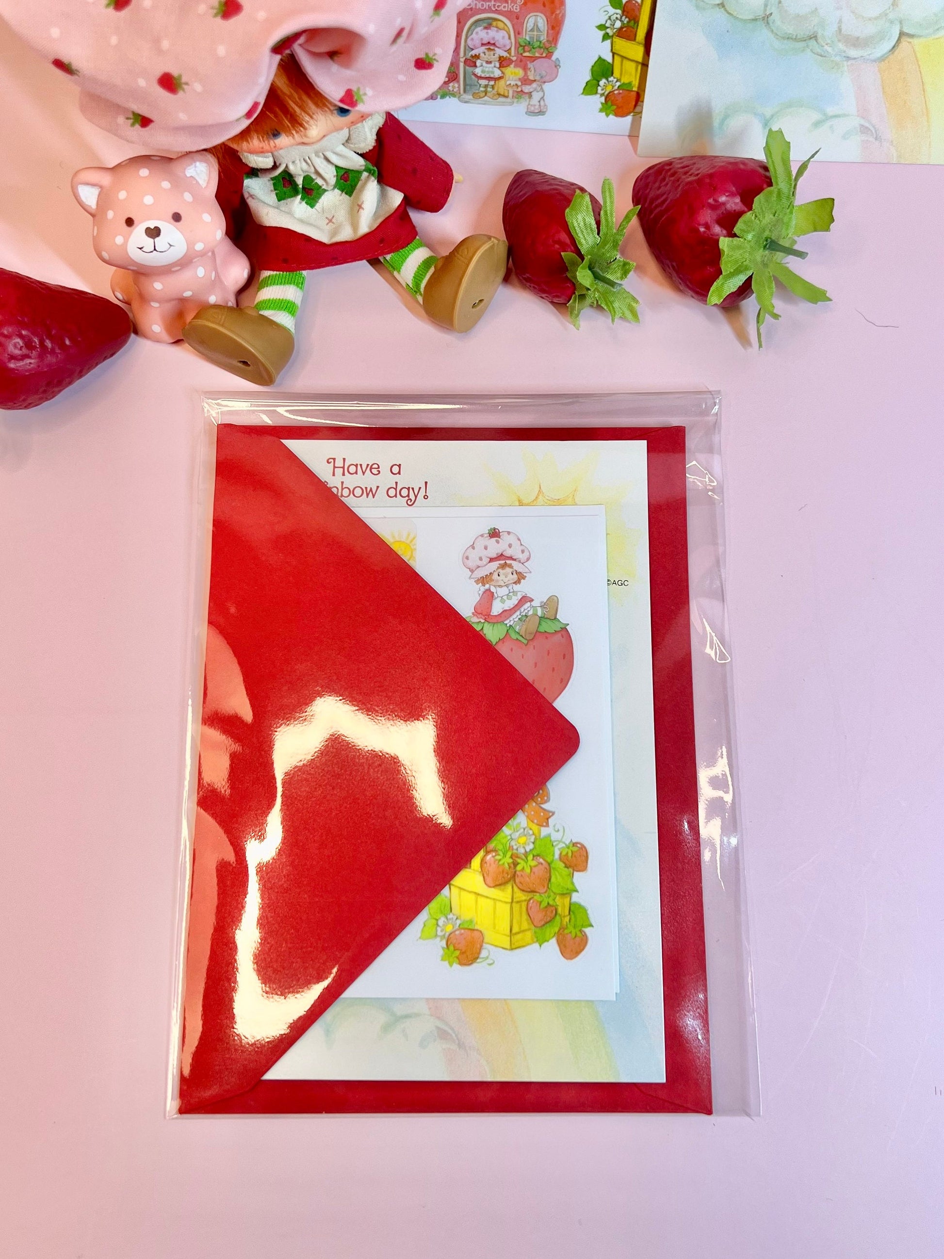 Vintage 1983 Strawberry Shortcake Friendship Post Card Set with Stickers! - Dolly Magic
