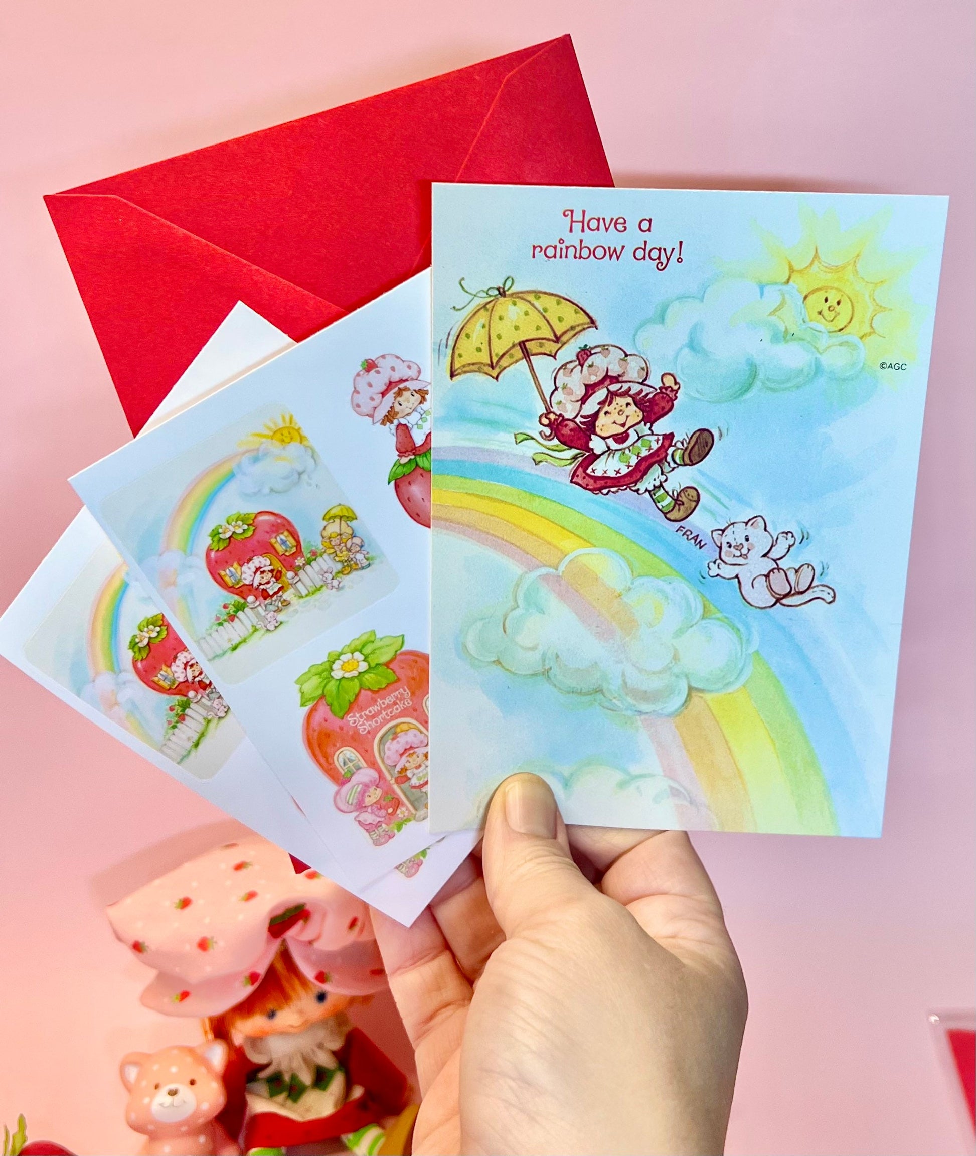 Vintage 1983 Strawberry Shortcake Friendship Post Card Set with Stickers! - Dolly Magic