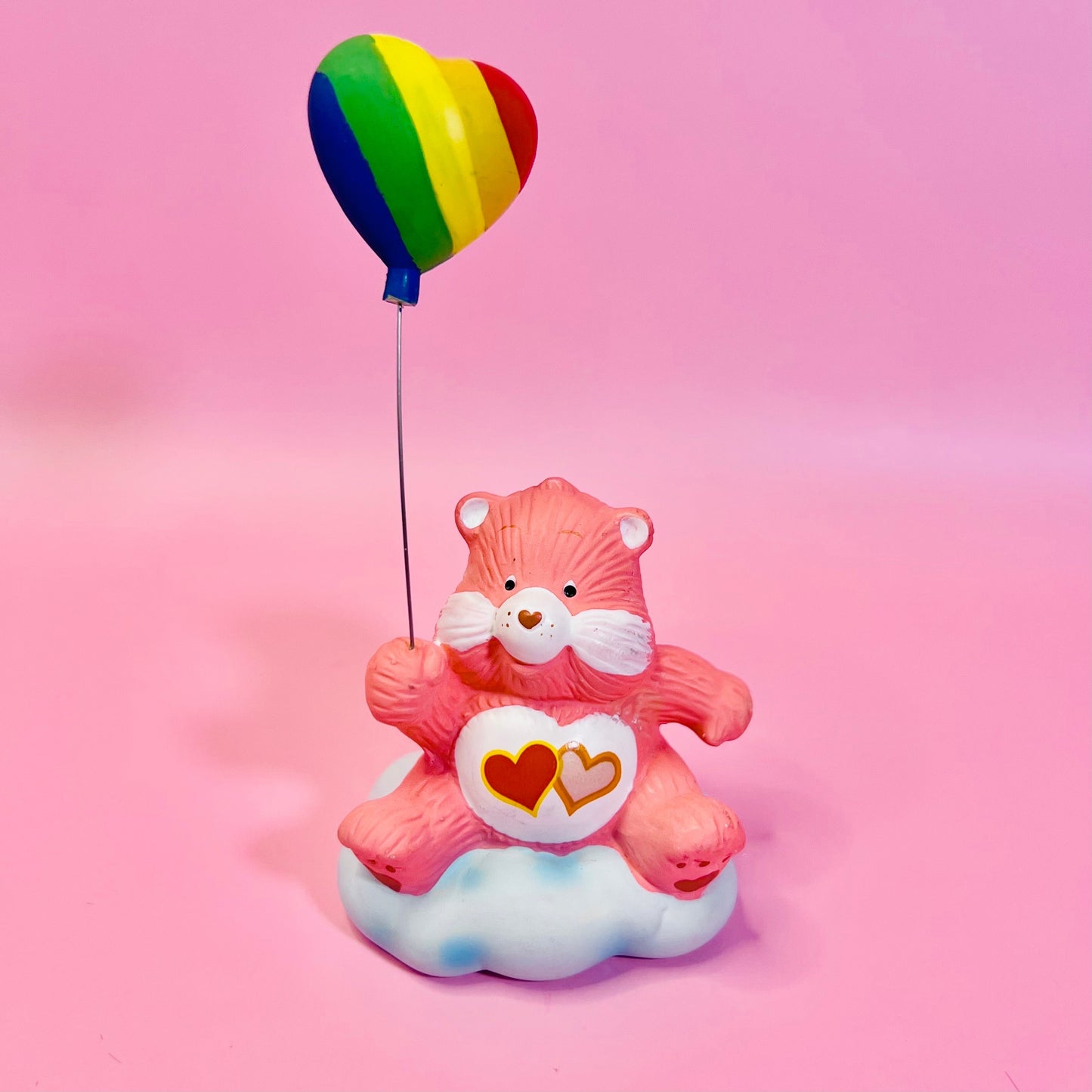 LOVE-a-LOT BEAR (with Heart Balloon)! 1984 Vintage Care Bears Porcelain Figurine. “Bear-y Special” Gift Upgrade Available! - Dolly Magic