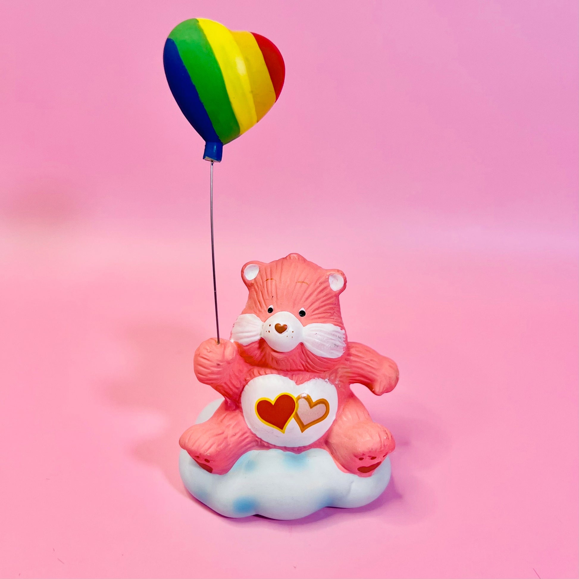LOVE-a-LOT BEAR (with Heart Balloon)! 1984 Vintage Care Bears Porcelain Figurine. “Bear-y Special” Gift Upgrade Available! - Dolly Magic