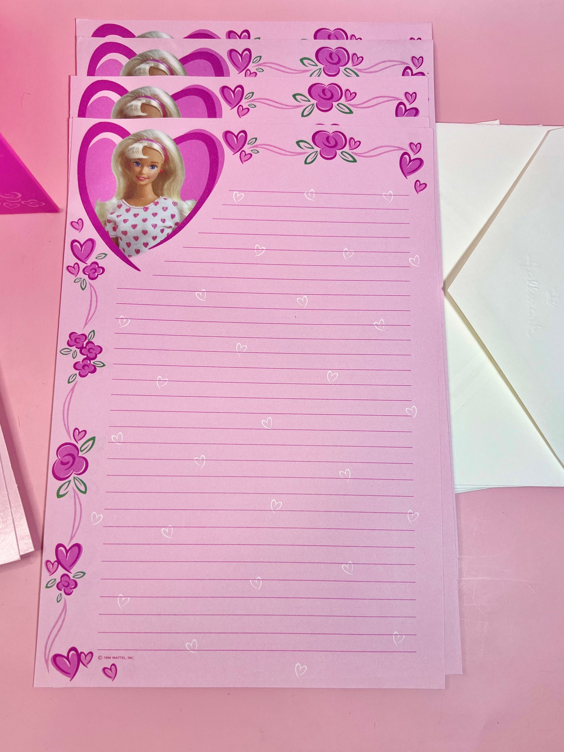 Vintage 1996 Barbie Stationary Set! Notecards, Paper, Stickers and Magnets - Dolly Magic