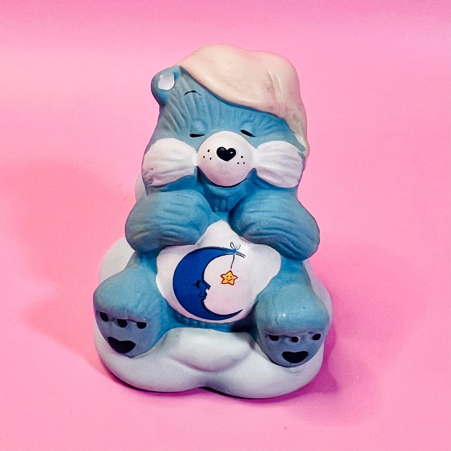 BEDTIME BEAR! 1984 Vintage Care Bears Porcelain Figurine. “Bear-y Special” Gift Upgrade Available! - Dolly Magic