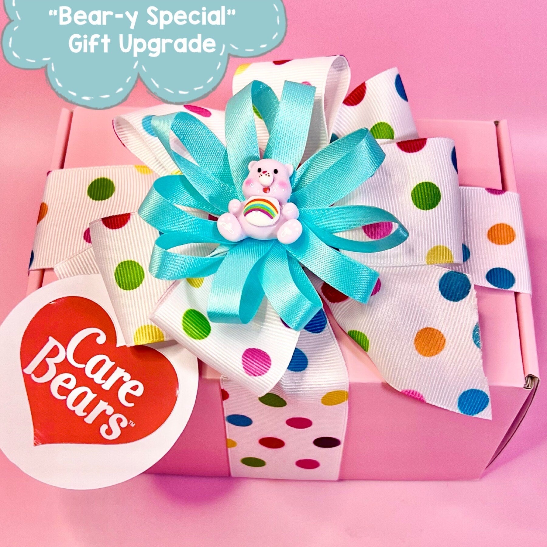 LOVE-a-LOT BEAR (with Heart Balloon)! 1984 Vintage Care Bears Porcelain Figurine. “Bear-y Special” Gift Upgrade Available! - Dolly Magic