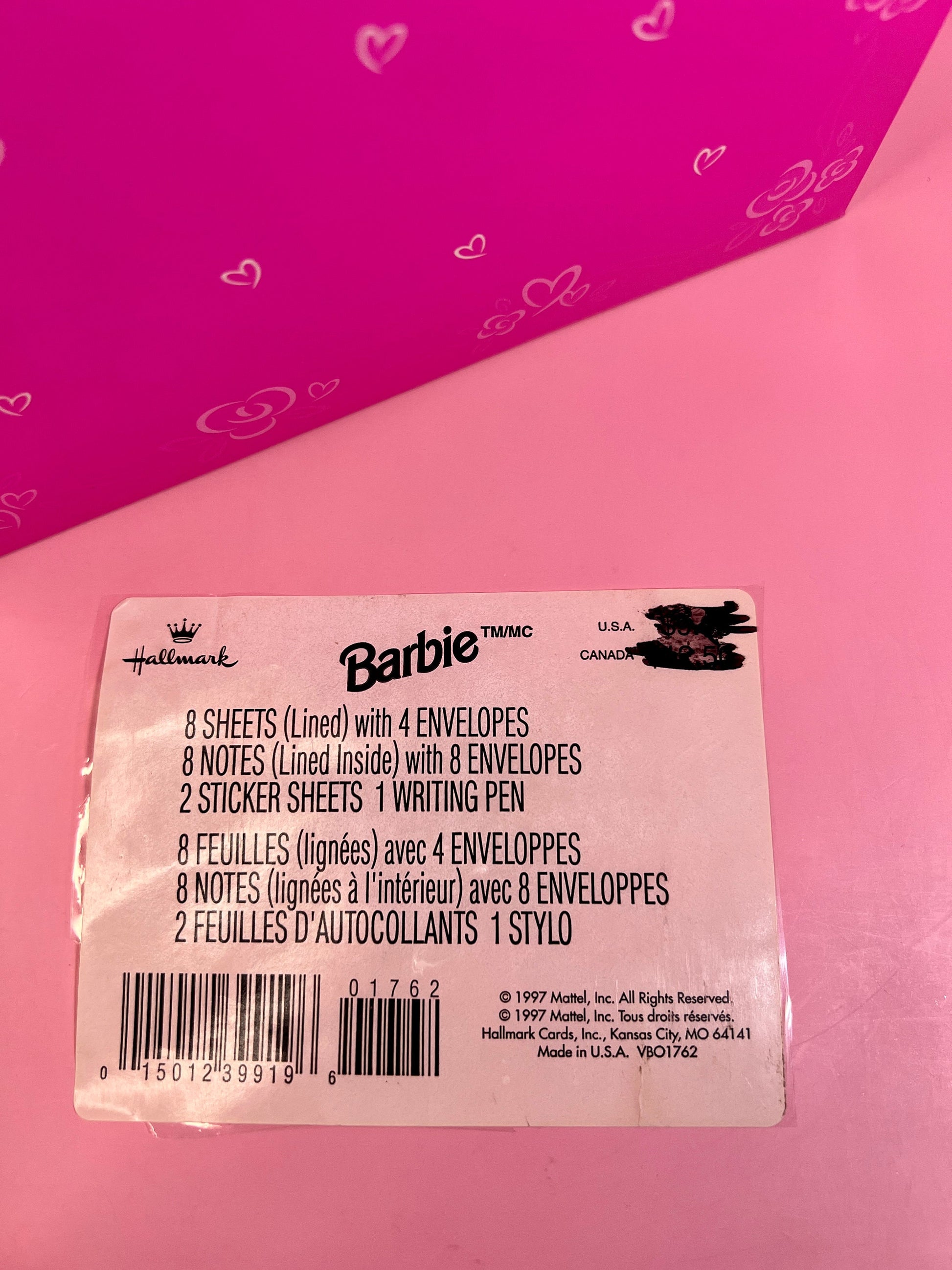 Vintage 1996 Barbie Stationary Set! Notecards, Paper, Stickers and Magnets - Dolly Magic