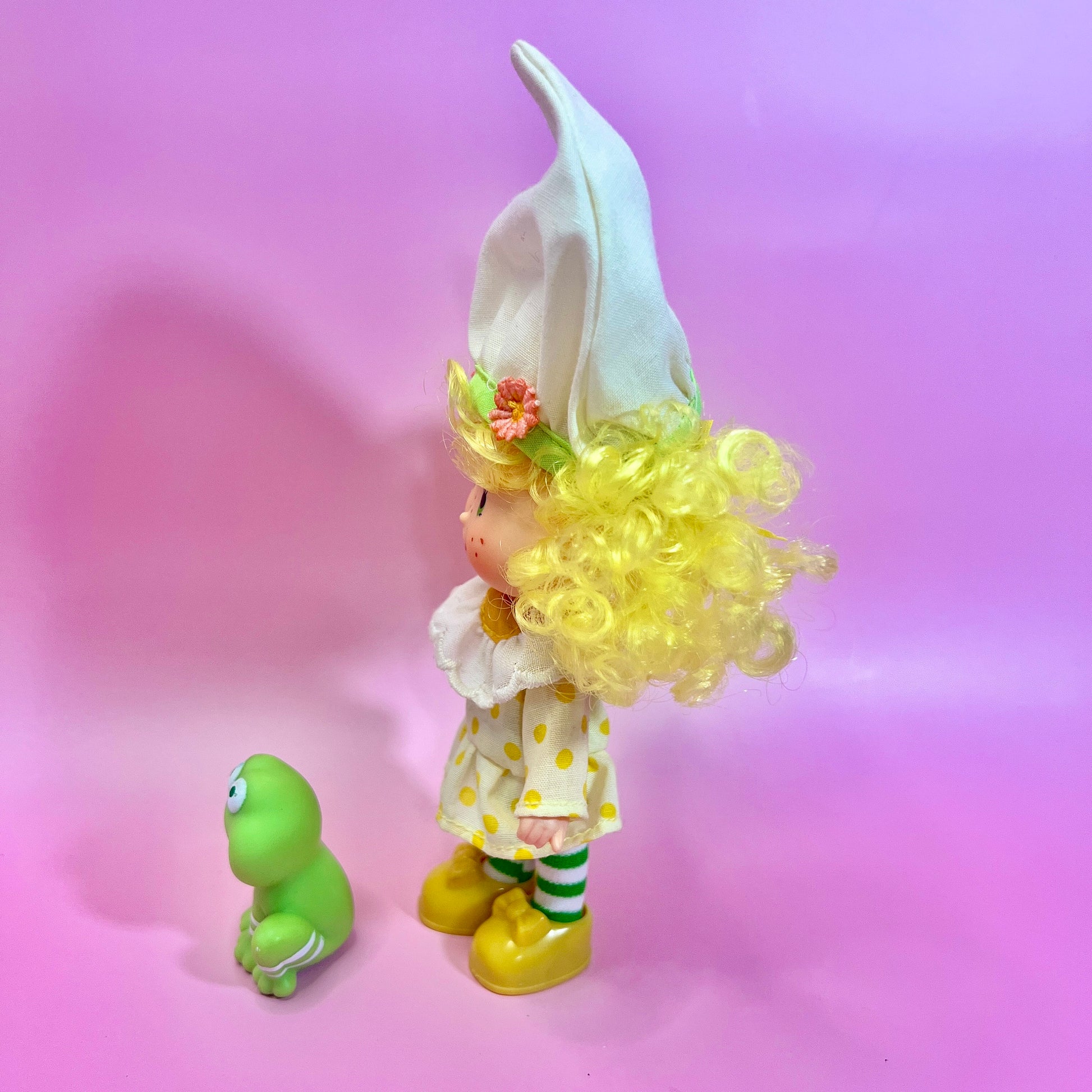 Vintage Lemon Meringue Strawberry Shortcake Doll with pet Frappe Frog! Optional SCENT sand Gift Wrap! - Dolly Magic