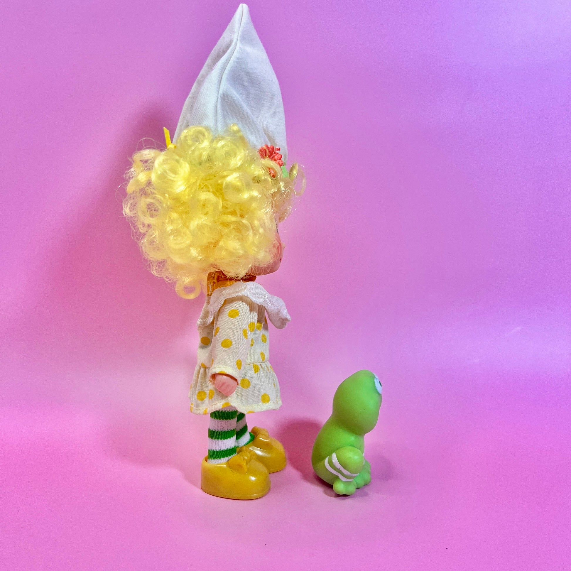 Vintage Lemon Meringue Strawberry Shortcake Doll with pet Frappe Frog! Optional SCENT sand Gift Wrap! - Dolly Magic