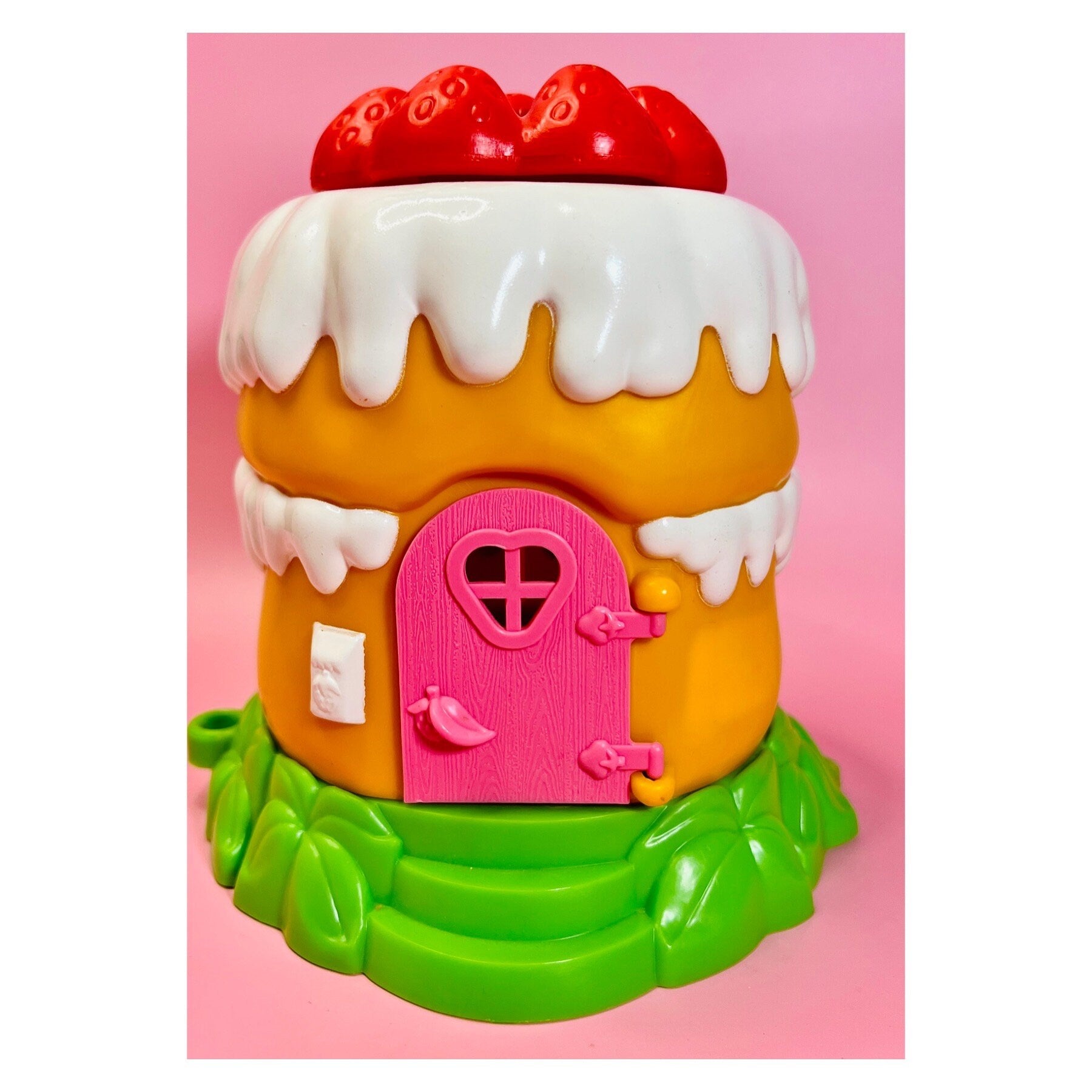 Vintage 1980s Strawberry Shortcake Strawberry’s “Shortcake House” Miniature Strawberryland House Complete with Mini Figure - Dolly Magic