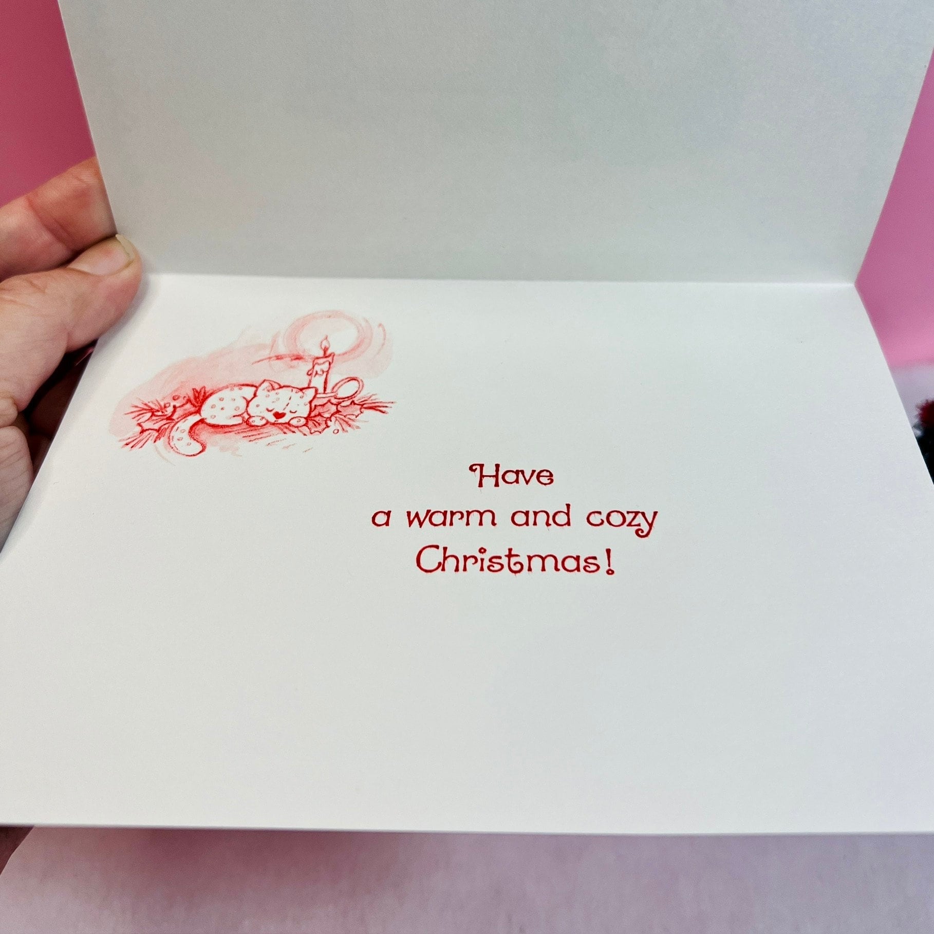 Vintage 1983 Strawberry Shortcake Christmas Greeting Card: Strawberry By The Fireplace - Dolly Magic