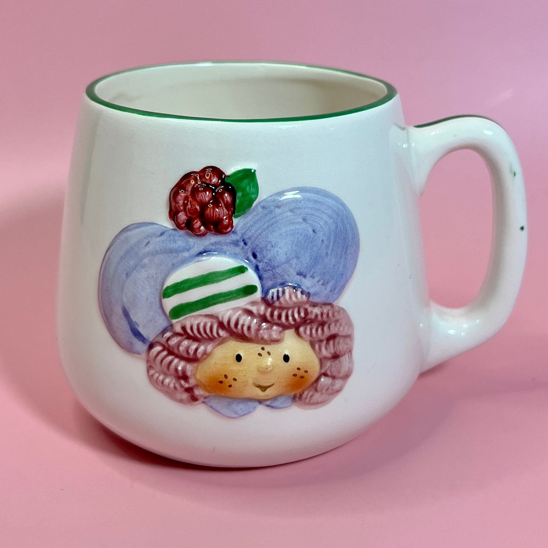 RARE 1982 Vintage Raspberry Tart Earthen Ware Mug Designer Collection from Strawberry Shortcake - Dolly Magic