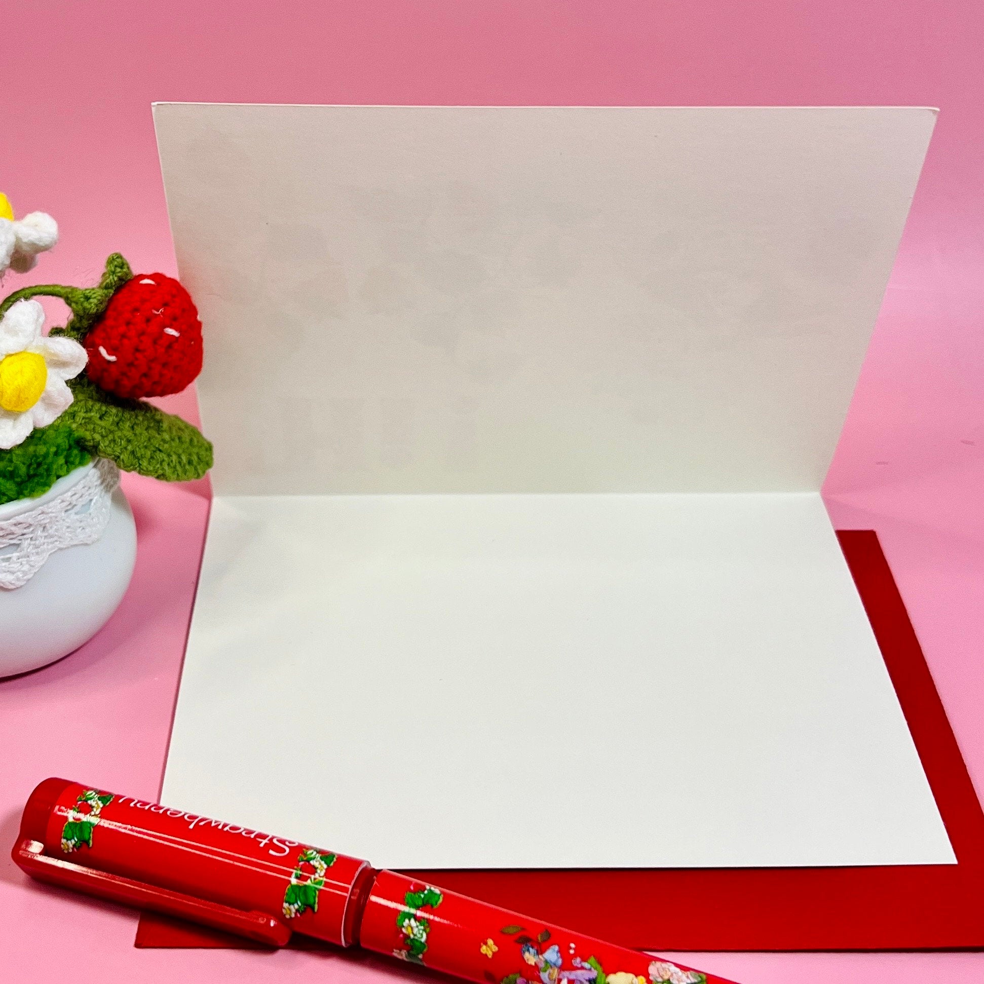 Vintage 1983 Strawberry Shortcake “Hi!” Note Card (blank inside) with Stickers and Envelope! - Dolly Magic