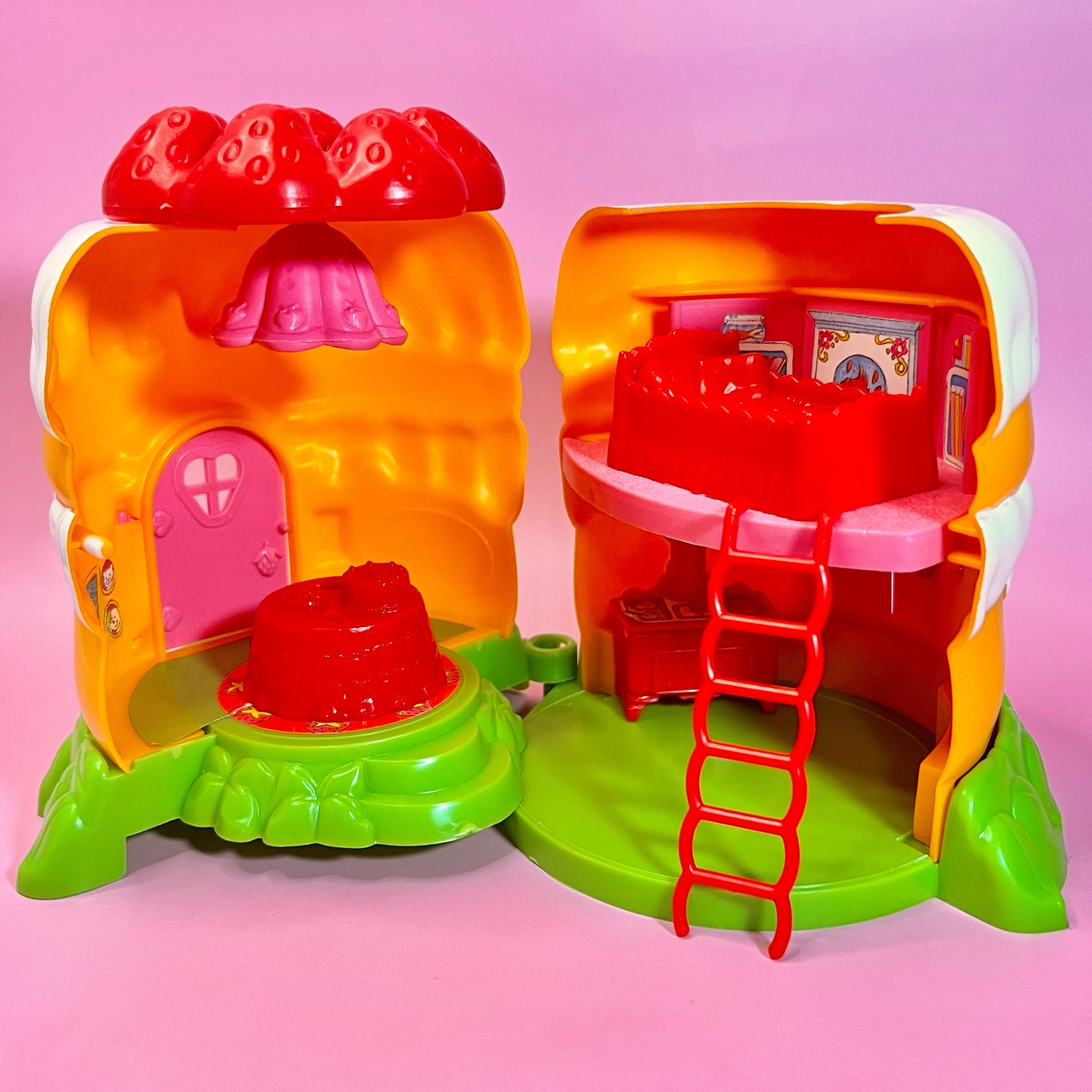 Vintage 1980s Strawberry Shortcake Strawberry’s “Shortcake House” Miniature Strawberryland House Complete with Mini Figure - Dolly Magic