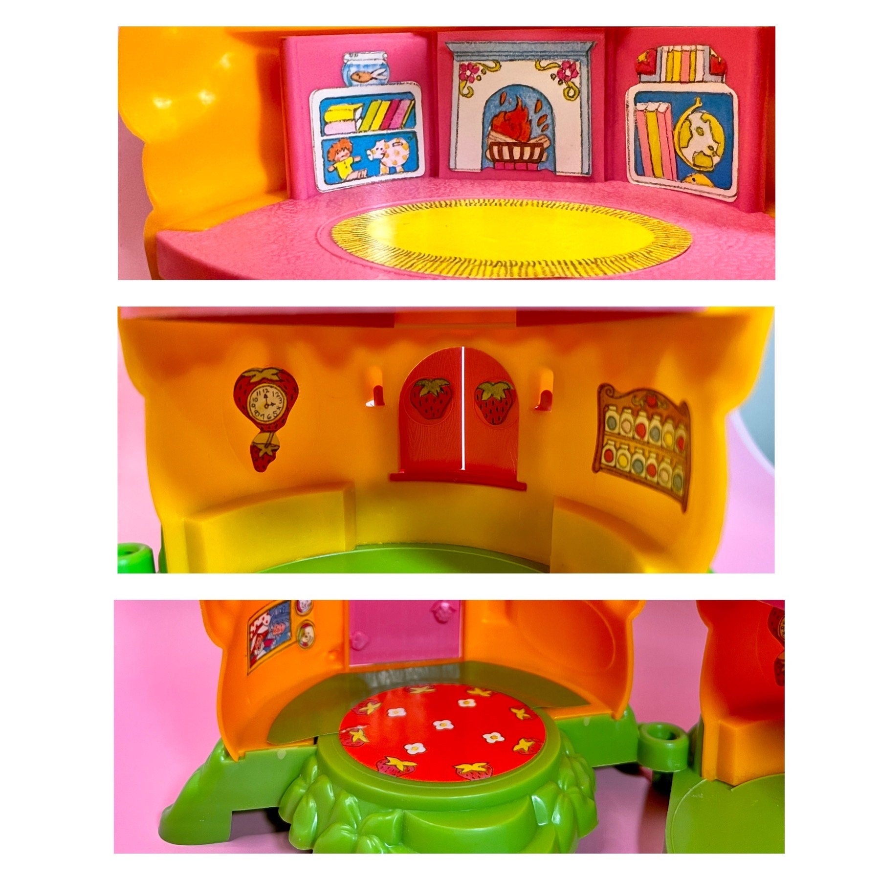 Vintage 1980s Strawberry Shortcake Strawberry’s “Shortcake House” Miniature Strawberryland House Complete with Mini Figure - Dolly Magic