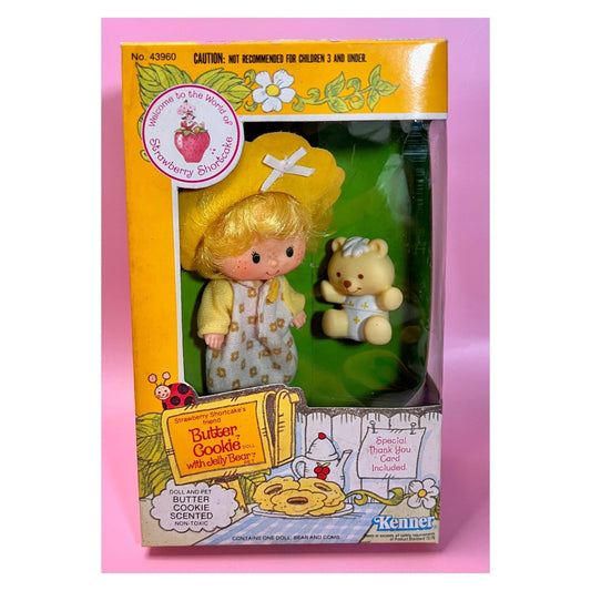 Vintage in Box 1980s Butter Cookie Doll with pet Jelly Bear from Strawberry Shortcake! Optional SCENT and Gift Wrap Available! - Dolly Magic