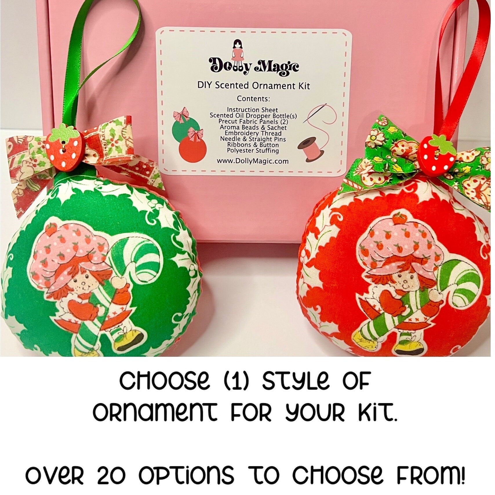 Strawberry Shortcake DIY SCENTED Ornament Kit: Vintage 1980 Fabric Ornament Complete Kit - Dolly Magic