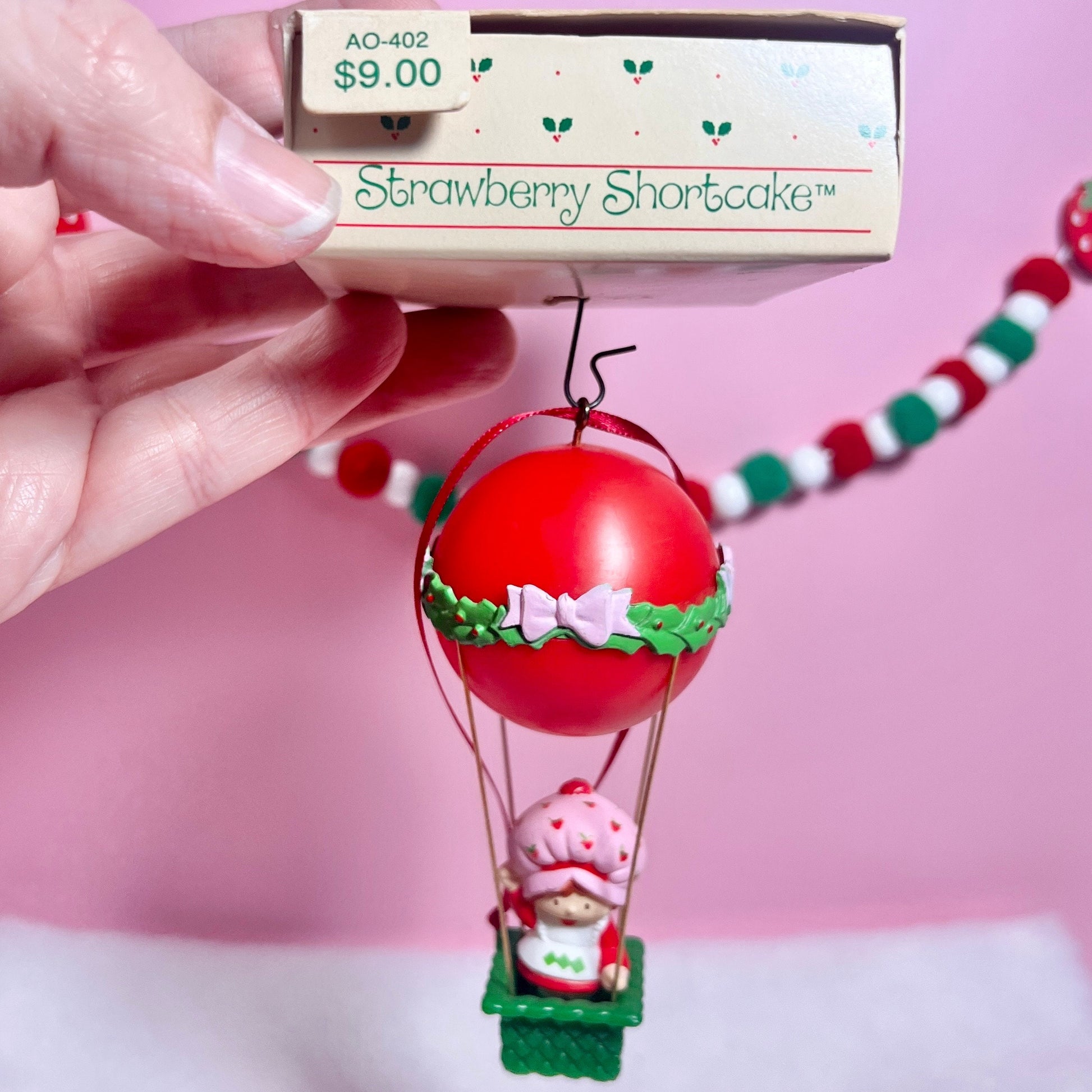 1984 Strawberry Shortcake "Up, Up And Away" Hot Air Balloon Ornament - Vintage Charm for Your Tree! - Dolly Magic