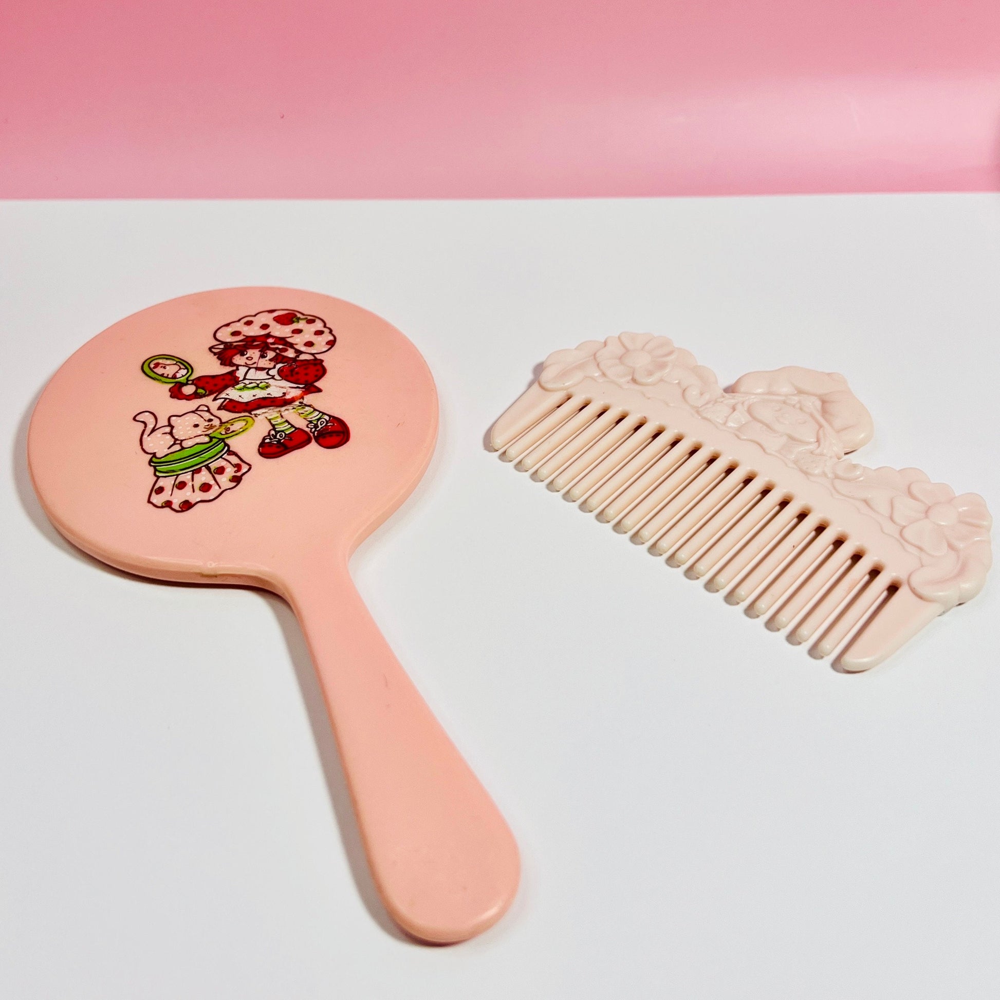 Vintage 1980s Strawberry Shortcake Mirror and Comb - Dolly Magic