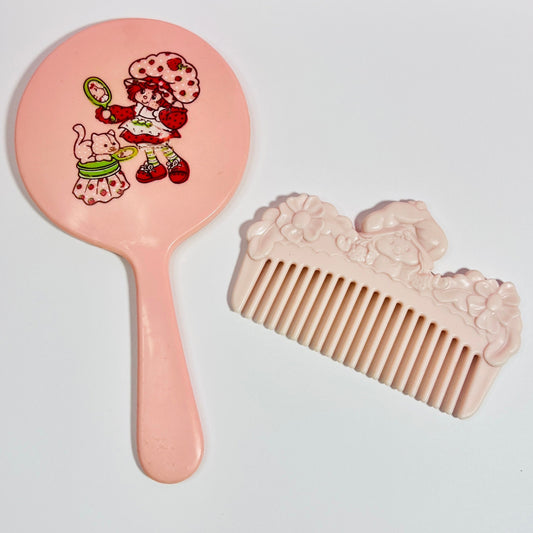 Vintage 1980s Strawberry Shortcake Mirror and Comb - Dolly Magic