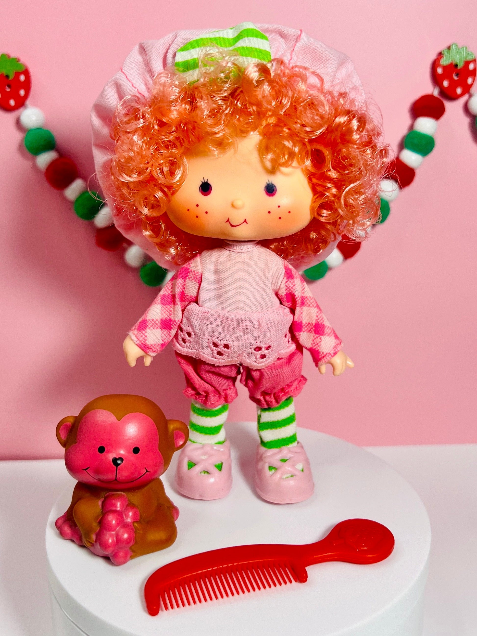 1980s Vintage Raspberry Tart Doll with Pet Rhubarb from Strawberry Shortcake! Optional Scent and Gift Wrap! - Dolly Magic