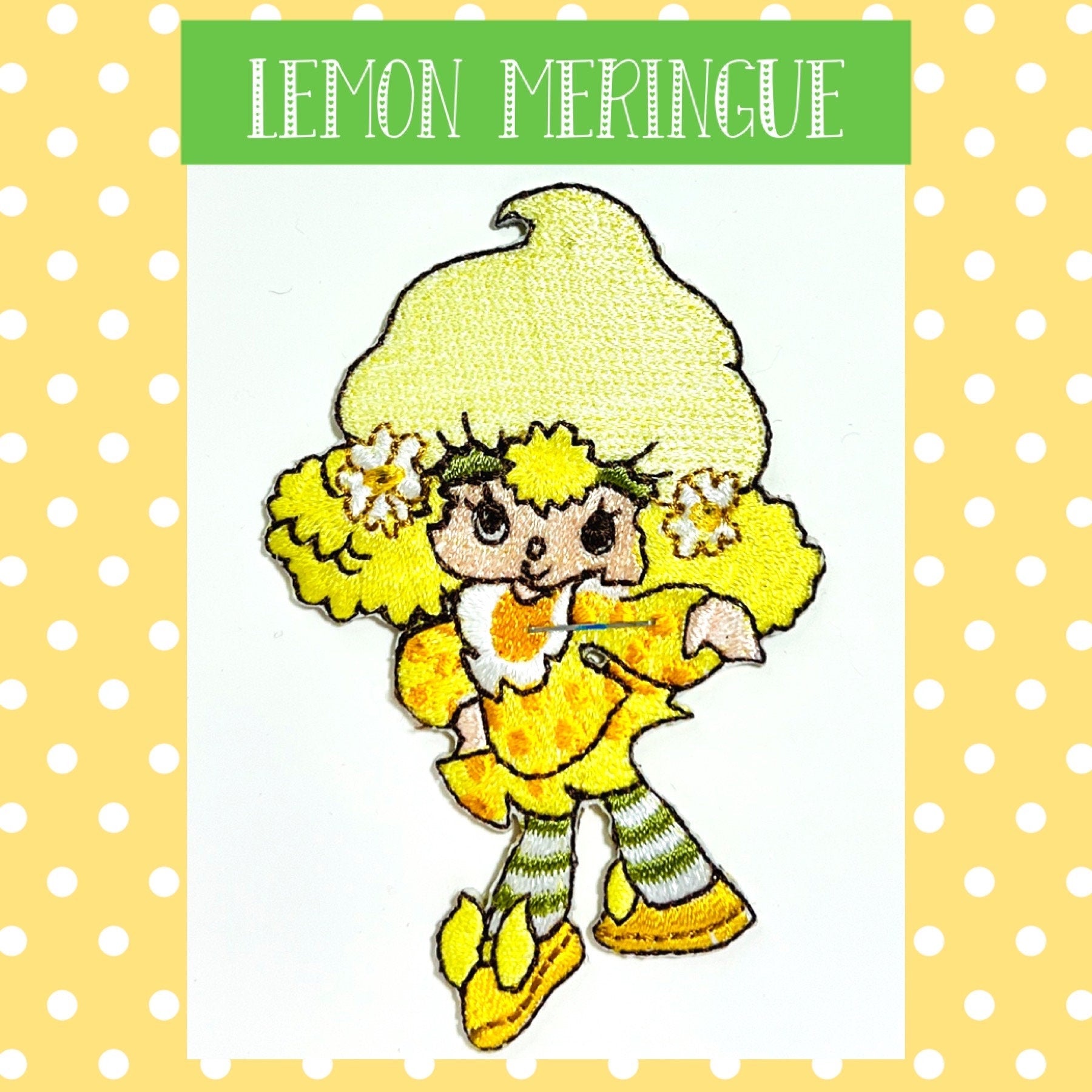 Lemon Meringue from Strawberry Shortcake Iron on Patch! Vintage 2002 TCFC Patch Retro 80s Style Fun Accessory - Dolly Magic