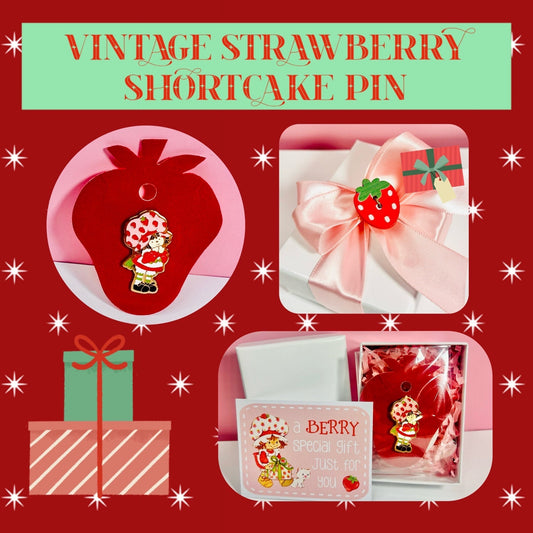 Vintage 1980s Strawberry Shortcake Pin on Original Backing - A “Berry” Special Gift! - Dolly Magic