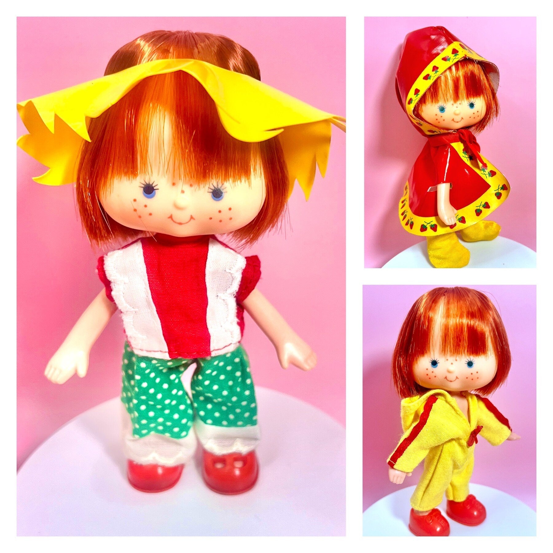 Vintage Strawberry Shortcake Gift Package! 1st Release 1979 Strawberry Shortcake Doll, Custard, 5 Outfits, Pin, Mini figure & keepsake box! - Dolly Magic