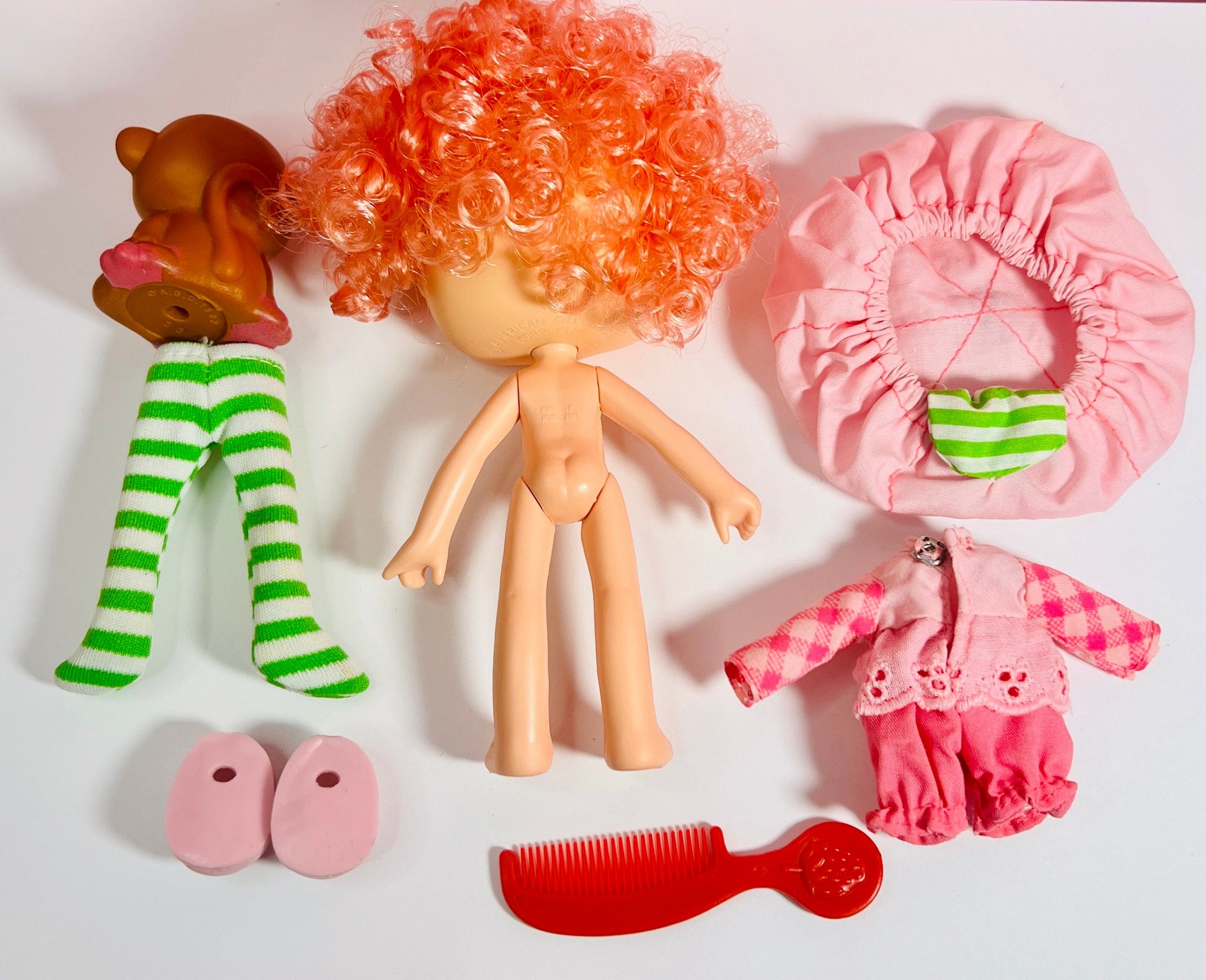 1980s Vintage Raspberry Tart Doll with Pet Rhubarb from Strawberry Shortcake! Optional Scent and Gift Wrap! - Dolly Magic