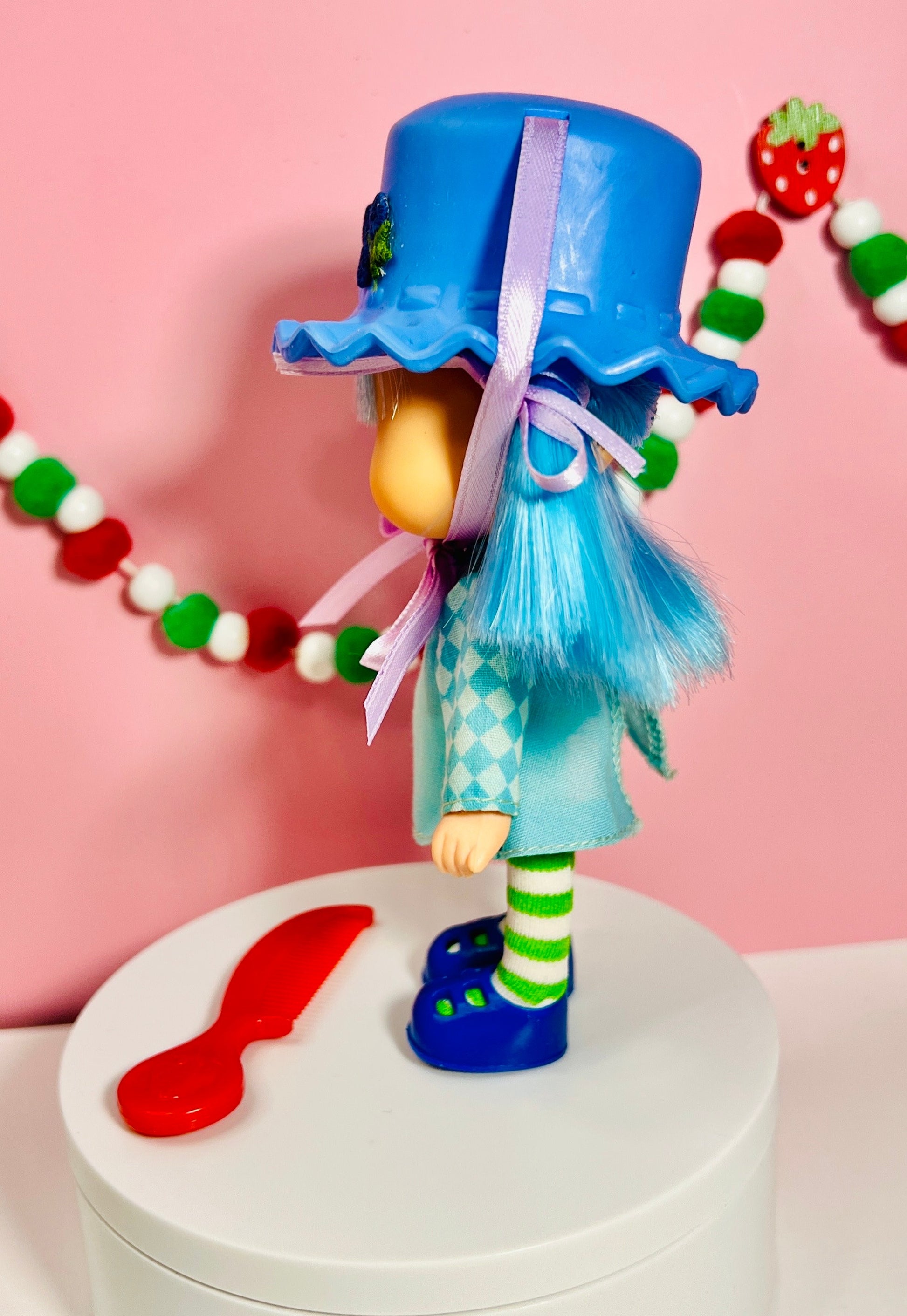1980s Vintage Blueberry Muffin Doll with Original Comb from Strawberry Shortcake! Optional Scent and Gift Wrap! - Dolly Magic