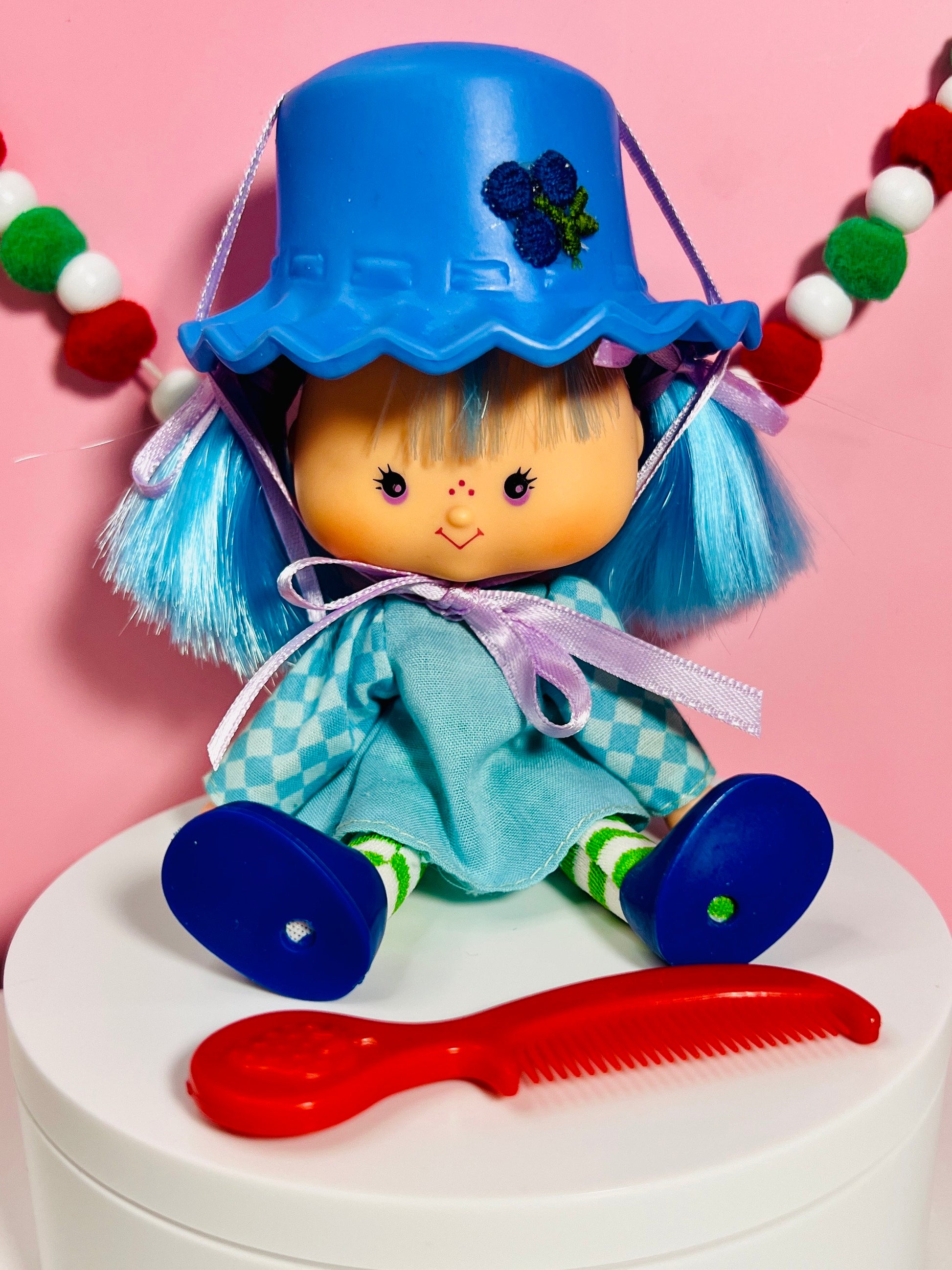 1980s Vintage Blueberry Muffin Doll with Original Comb from Strawberry Shortcake! Optional Scent and Gift Wrap! - Dolly Magic
