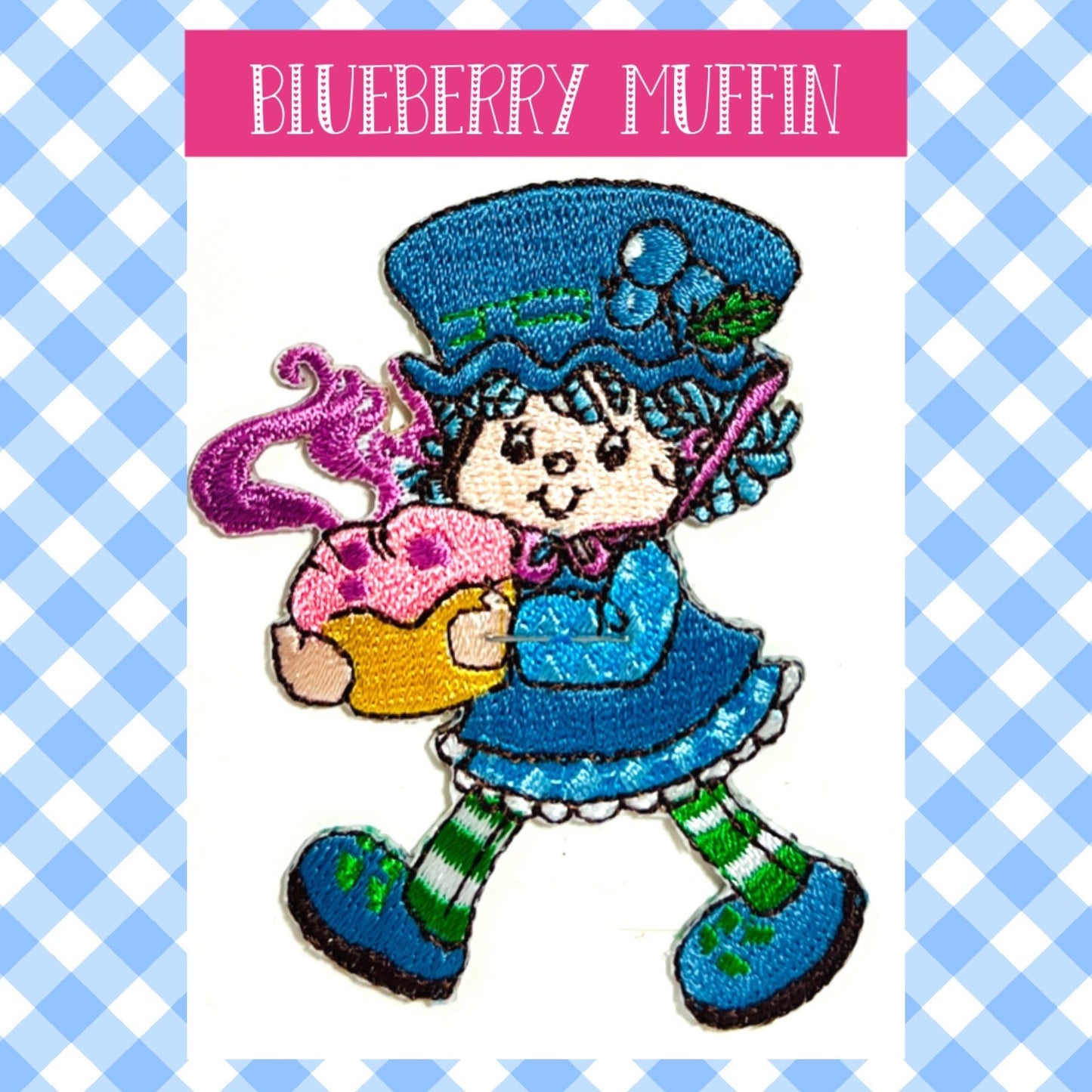 Blueberry Muffin from Strawberry Shortcake Iron on Patch! Vintage 2002 TCFC Patch Retro 80s Style Fun Accessory - Dolly Magic