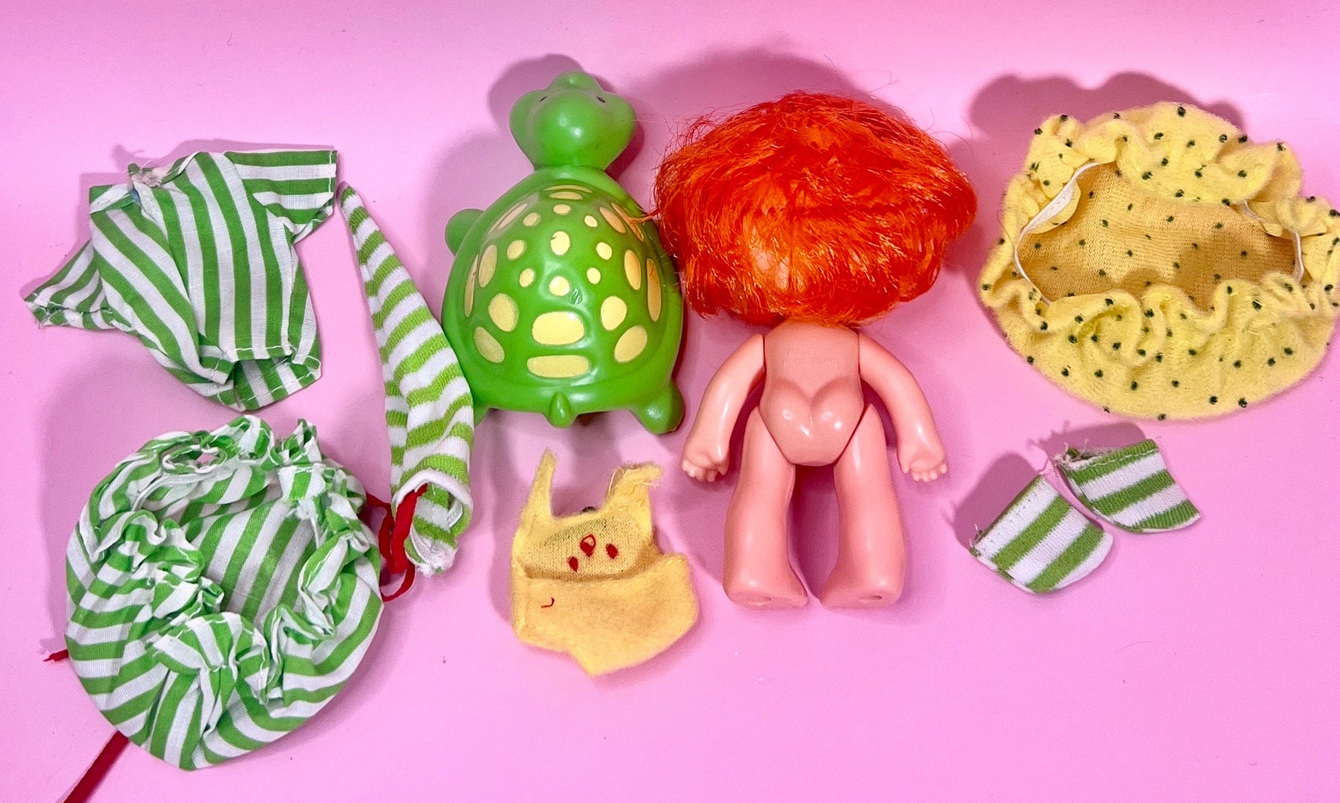 Vintage Apple Dumpling Strawberry Shortcake Doll with Pet Teatime Turtle, Plus Berry Good Nite Set! Optional SCENT and Gift Wrap! - Dolly Magic