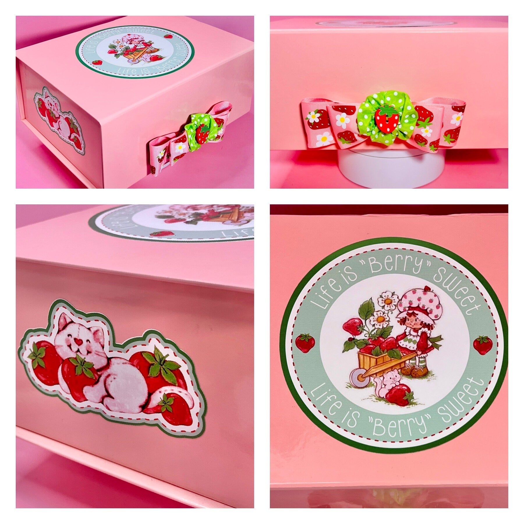 Vintage Strawberry Shortcake Gift Package! 1st Release 1979 Strawberry Shortcake Doll, Custard, 5 Outfits, Pin, Mini figure & keepsake box! - Dolly Magic