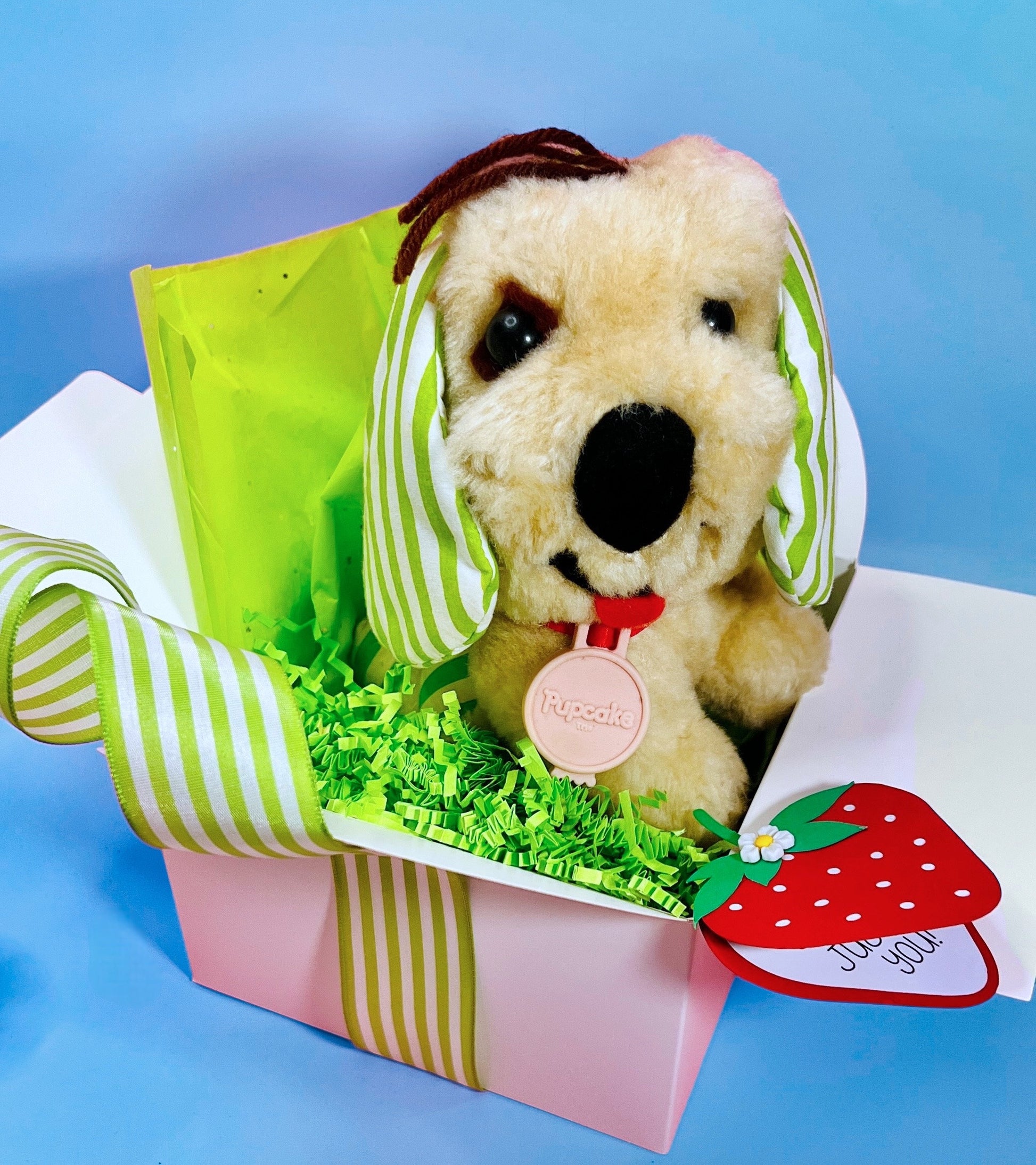 RARE 1980 Vintage Plush Pupcake the Dog with Original Tag from The World of Strawberry Shortcake Vintage 1980s. Gift options available! - Dolly Magic