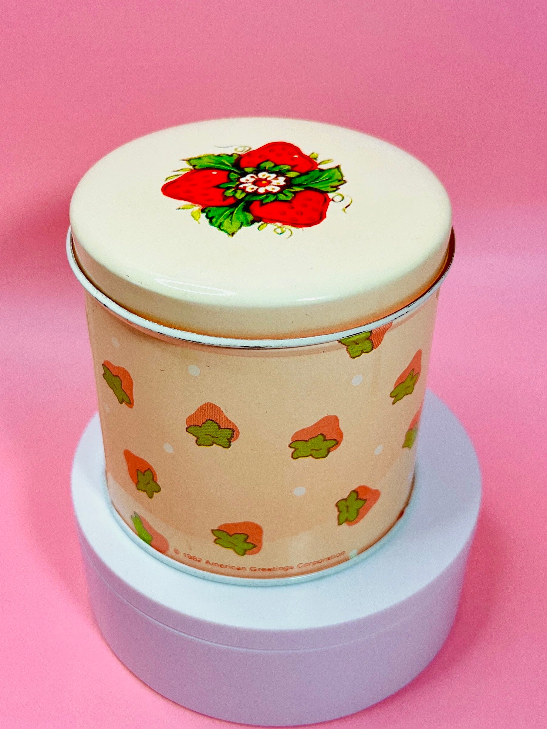 RARE Vintage 1980s Strawberry Shortcake Tin Canister Collectible Retro 80s Decor Featuring Strawberry Herself and Friends! - Dolly Magic
