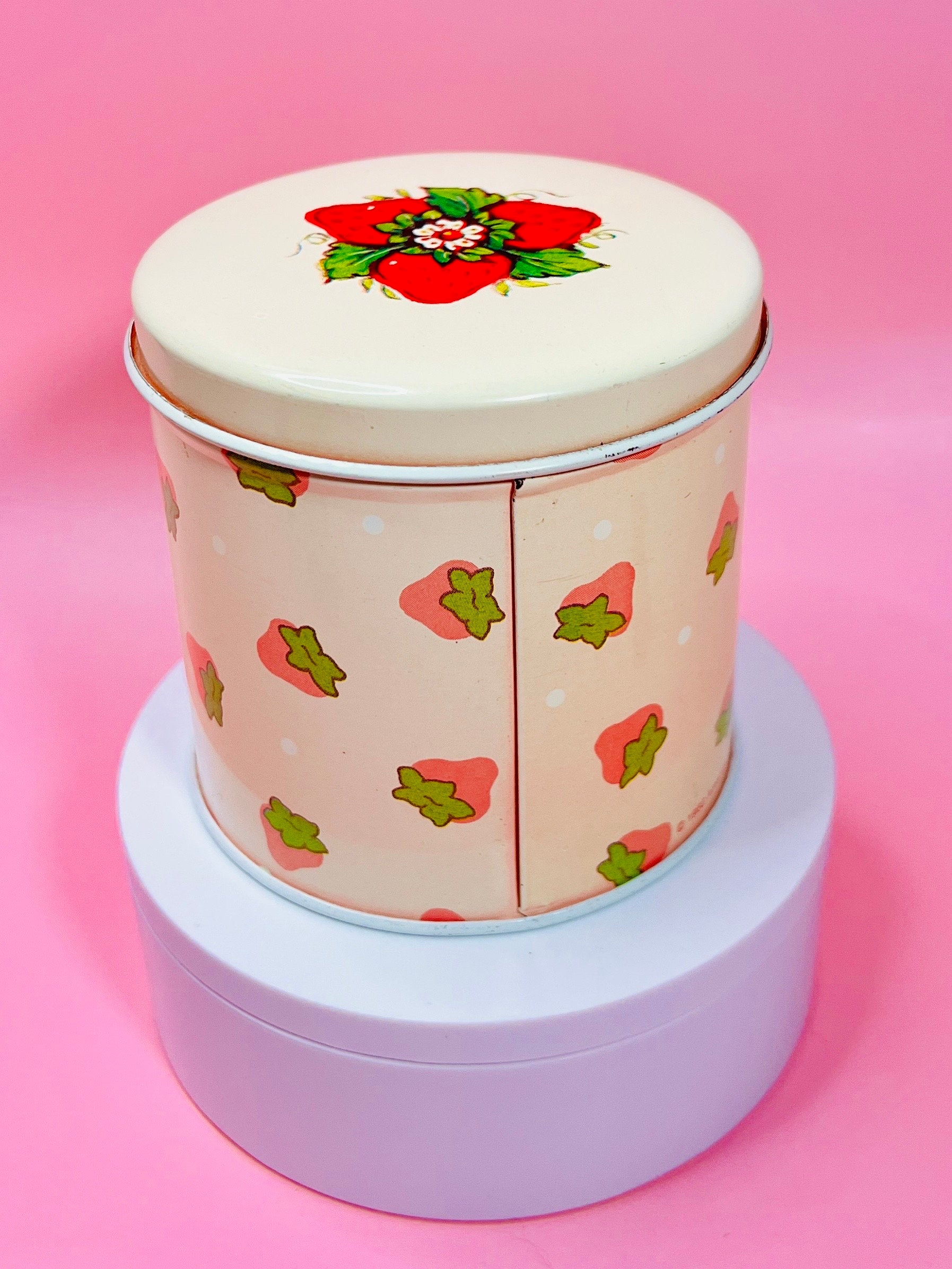 RARE Vintage 1980s Strawberry Shortcake Tin Canister Collectible Retro 80s Decor Featuring Strawberry Herself and Friends! - Dolly Magic